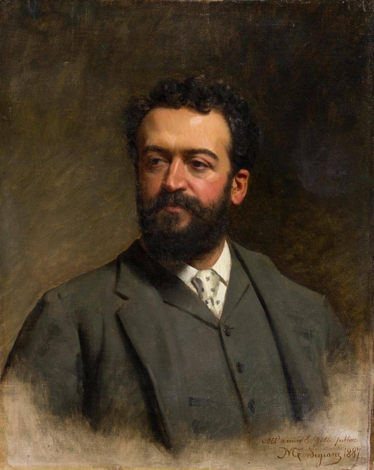 Portrait of E. Gelli - Oil on Canvas by M. Gordigiani - 1887
