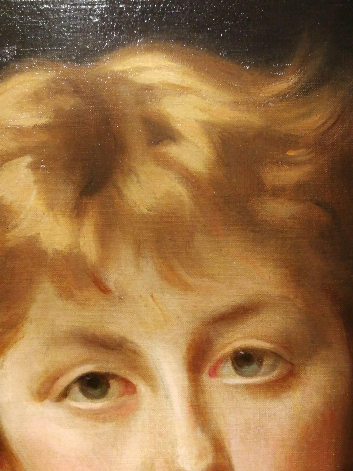 Signed Michele Gordigiani Female Portrait Painting 19 century oil canvas 5