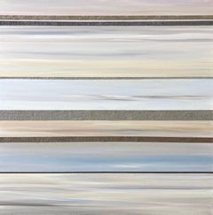 Not So Blank - Buntes minimalistisches Landschaftsgemälde mit linearen Linien