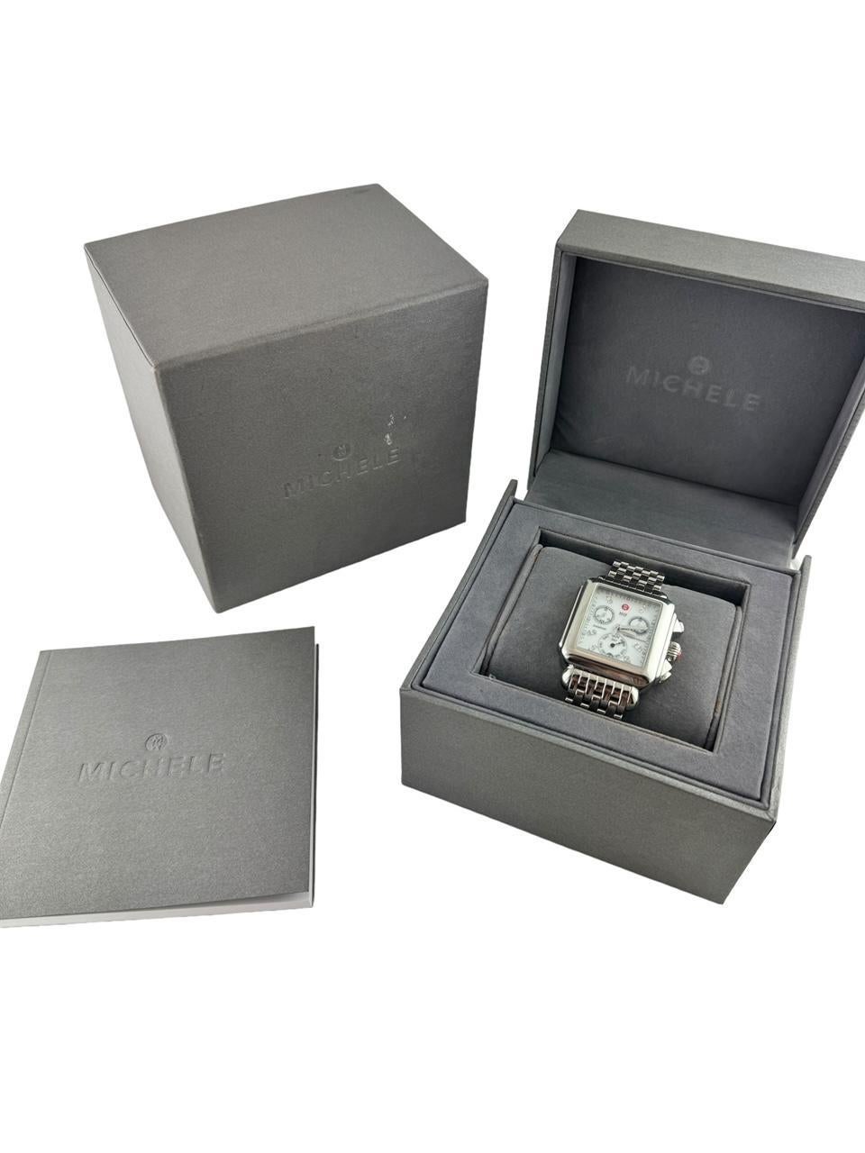 Contemporary Michele Ladies Deco Diamond Stainless Watch MW06P00A0046 #18686