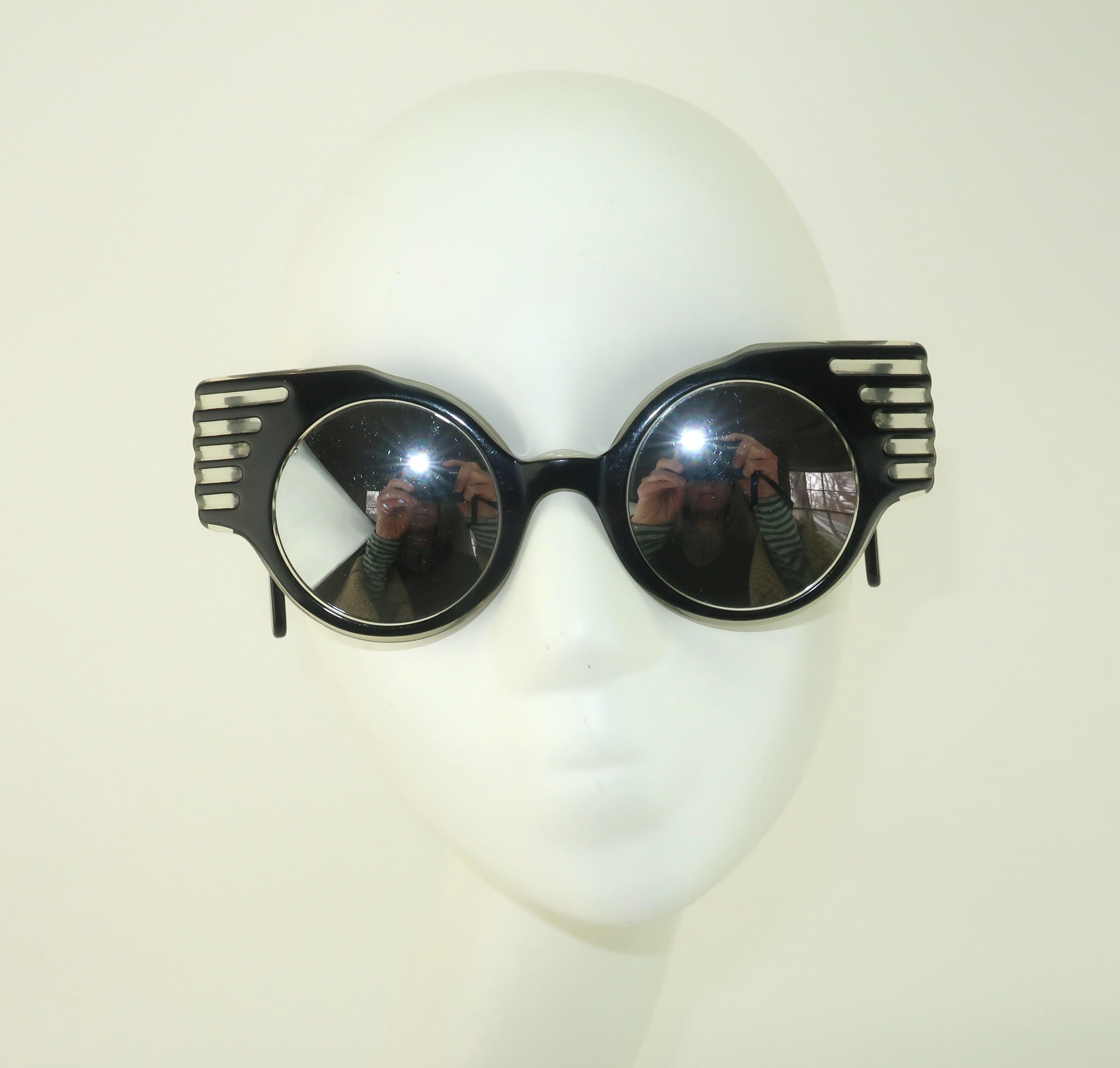 Michele Lamy French Black 'Cadillac Tailfin' Sunglasses, 1980's For Sale 6