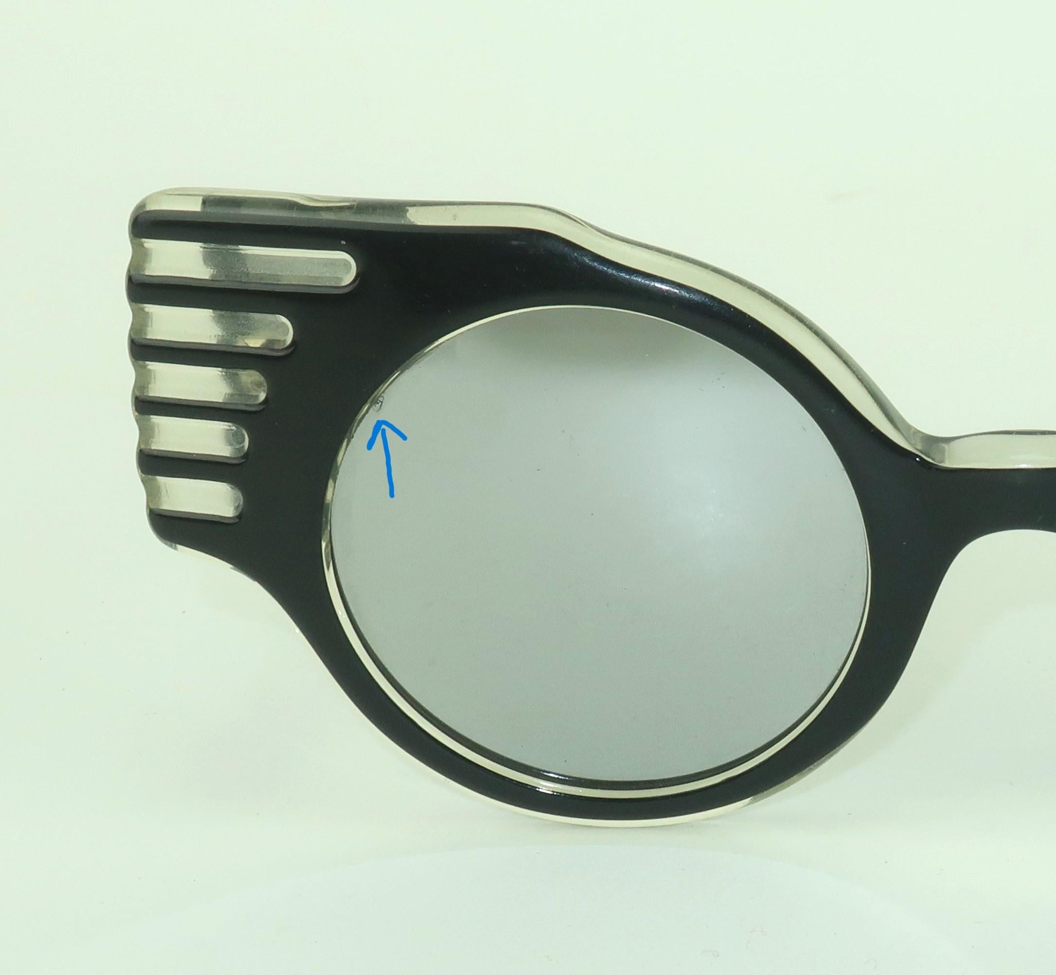 Michele Lamy French Black 'Cadillac Tailfin' Sunglasses, 1980's For Sale 8