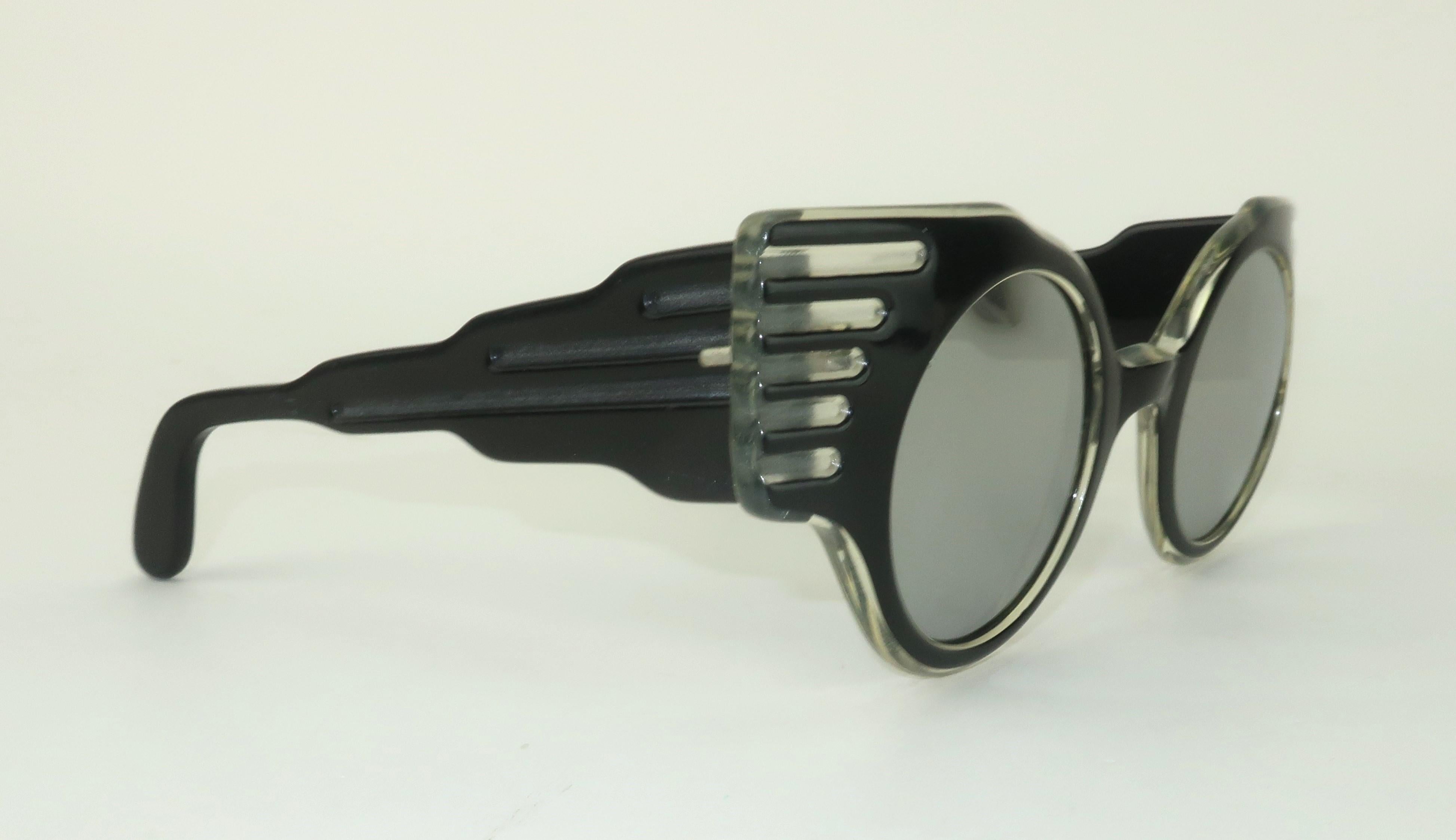 Michele Lamy French Black 'Cadillac Tailfin' Sunglasses, 1980's For Sale 4