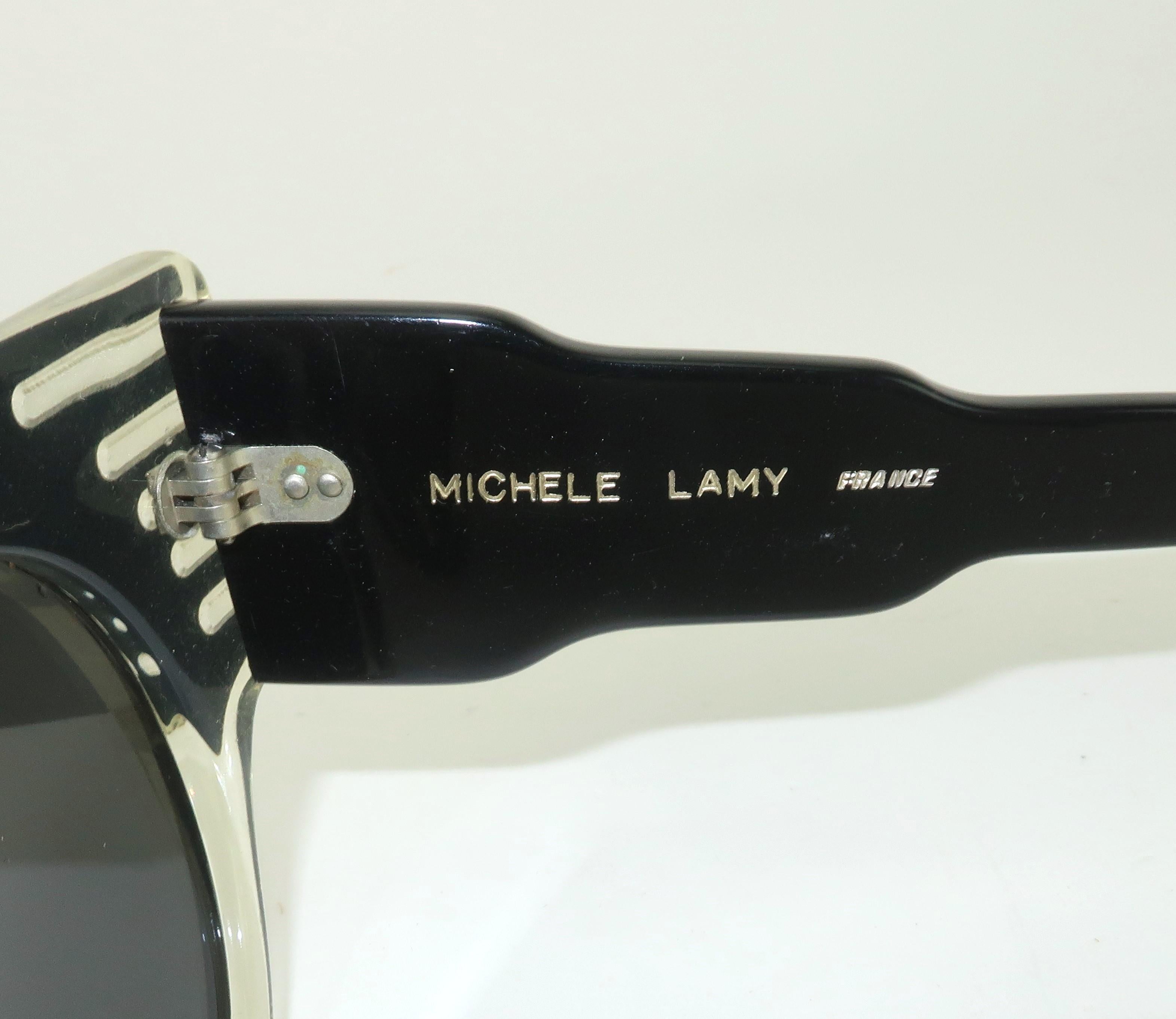 Michele Lamy French Black 'Cadillac Tailfin' Sunglasses, 1980's For Sale 5