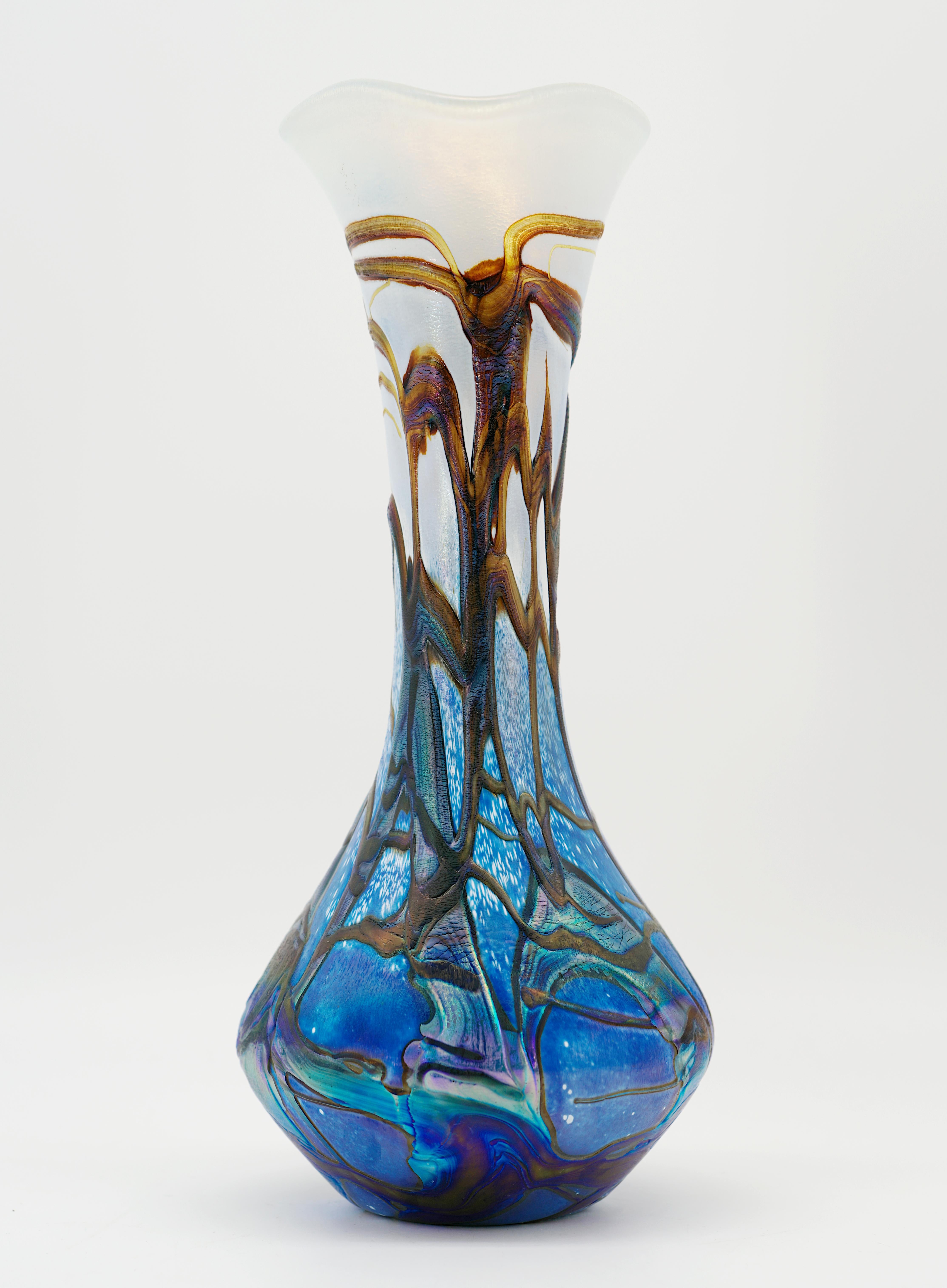 Michèle LUZORO Vaso in vetro artistico, Biot, 1980-1990 In condizioni ottime in vendita a Saint-Amans-des-Cots, FR