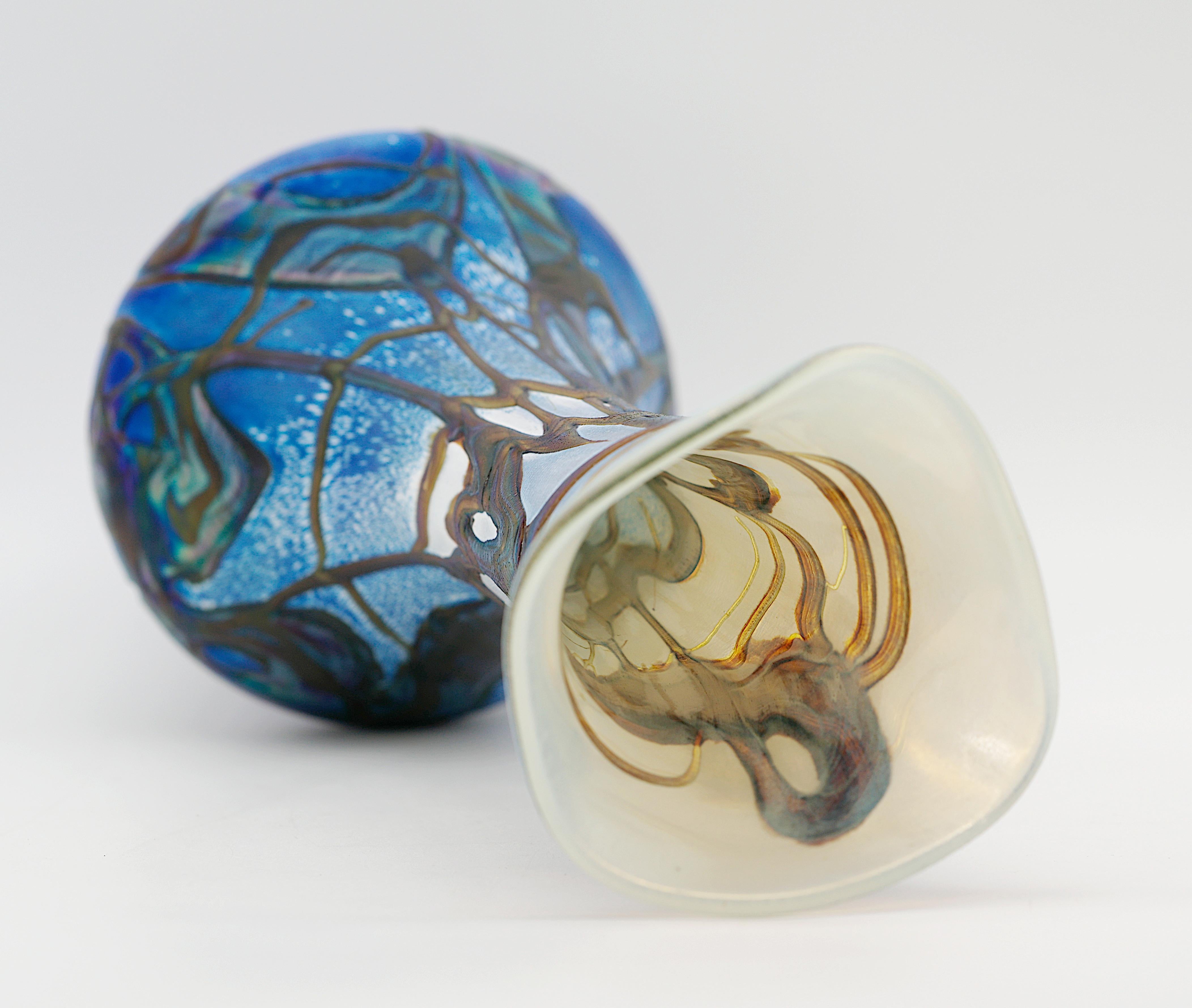 Michèle LUZORO Vaso in vetro artistico, Biot, 1980-1990 in vendita 3