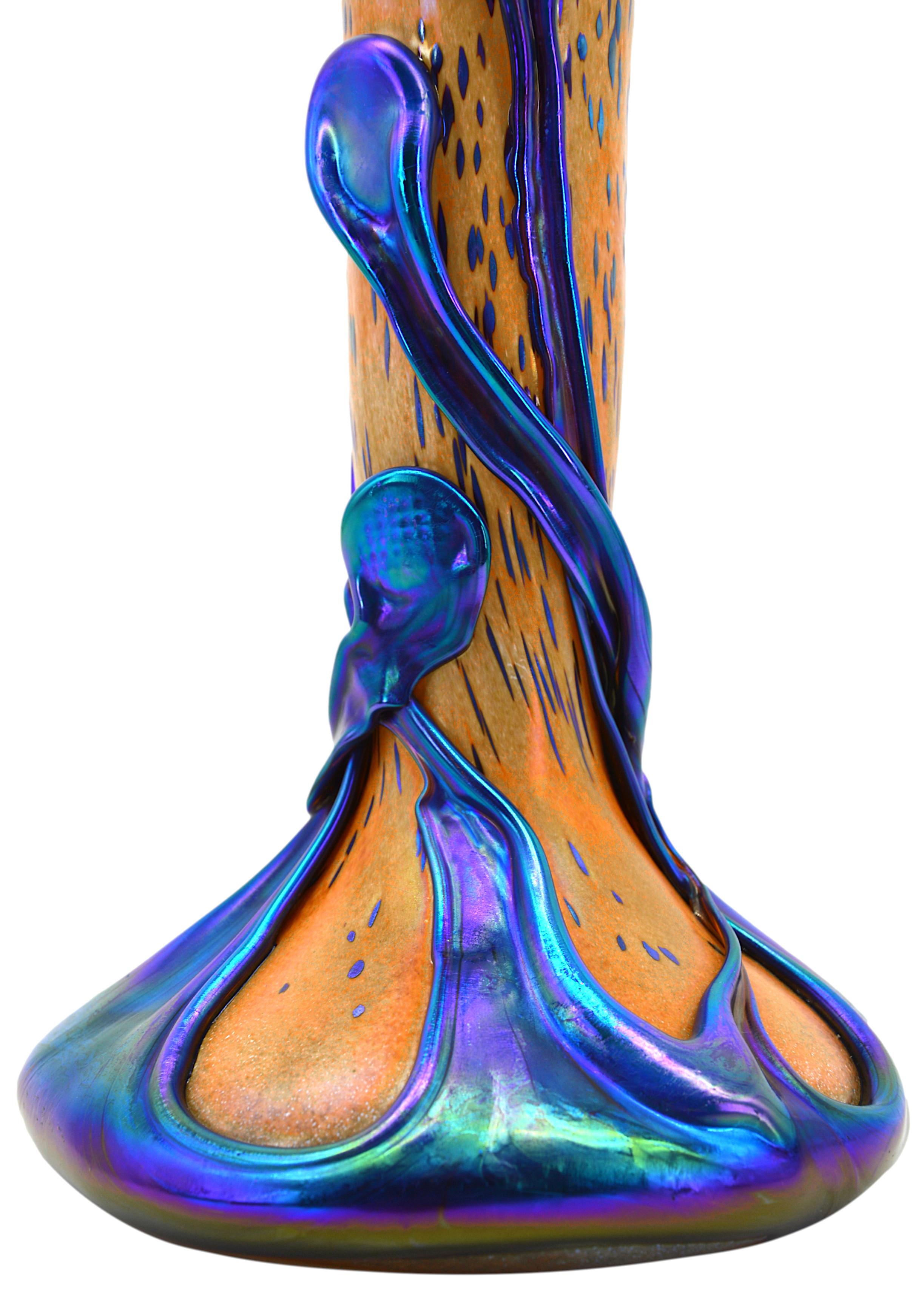 Late 20th Century Michèle Luzoro Art Glass Vase, Biot, 1991 For Sale