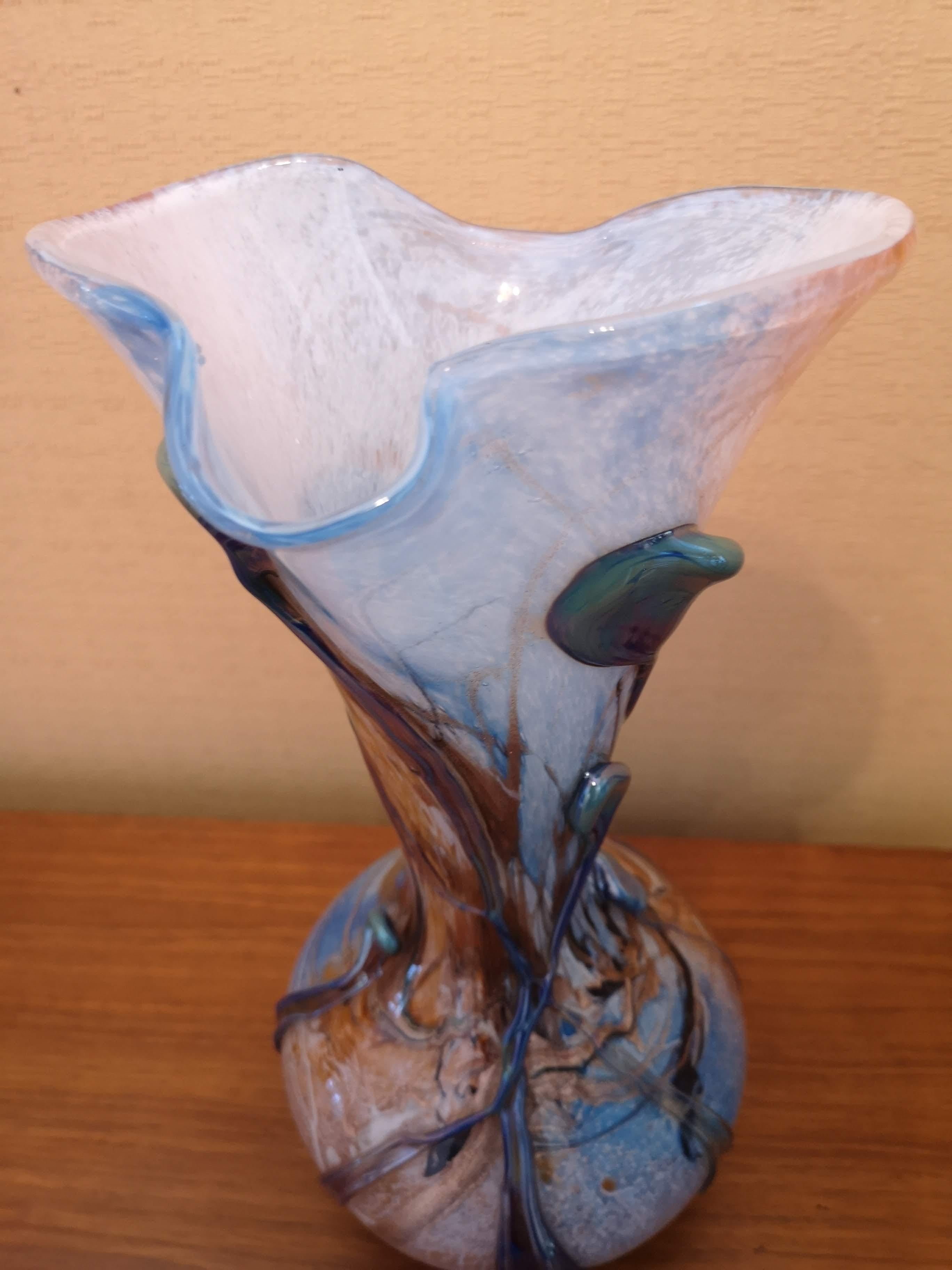 Michèle Luzoro Art Glass Vase In Excellent Condition For Sale In GUÉCÉLARD, FR