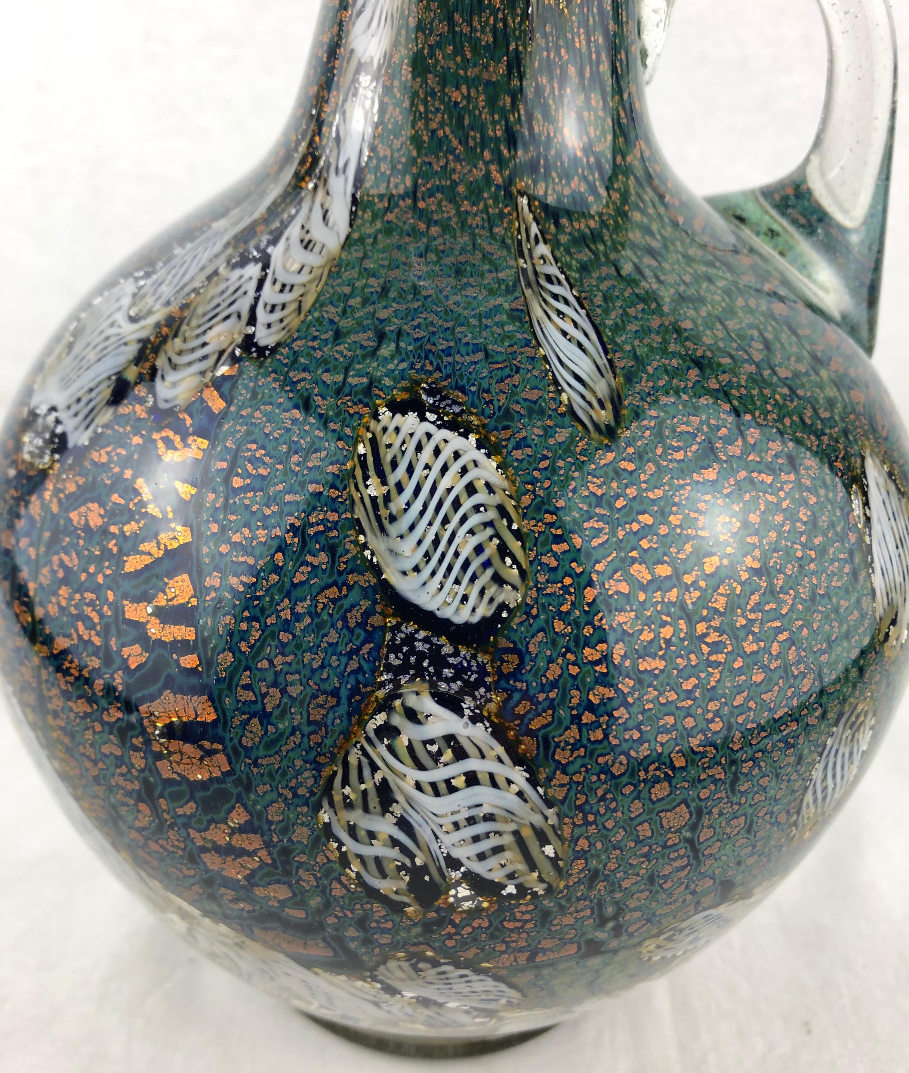 A unique hand blow jar or vase by Michele Luzoro, known as the 