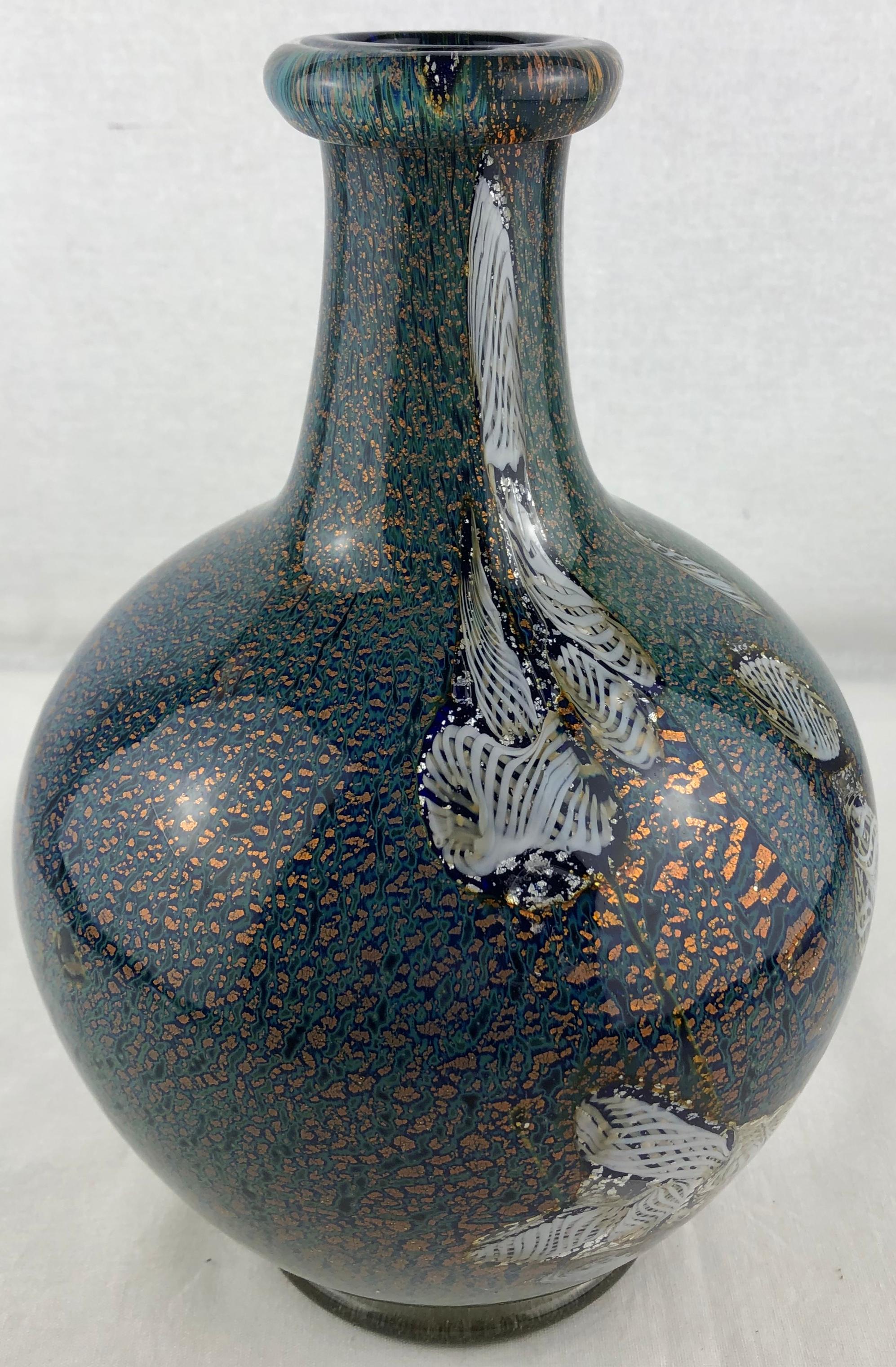 Große Stem-Vase aus Kunstglas im Stil von Jean-Claude Novarro von Michèle Luzoro (Handgefertigt) im Angebot