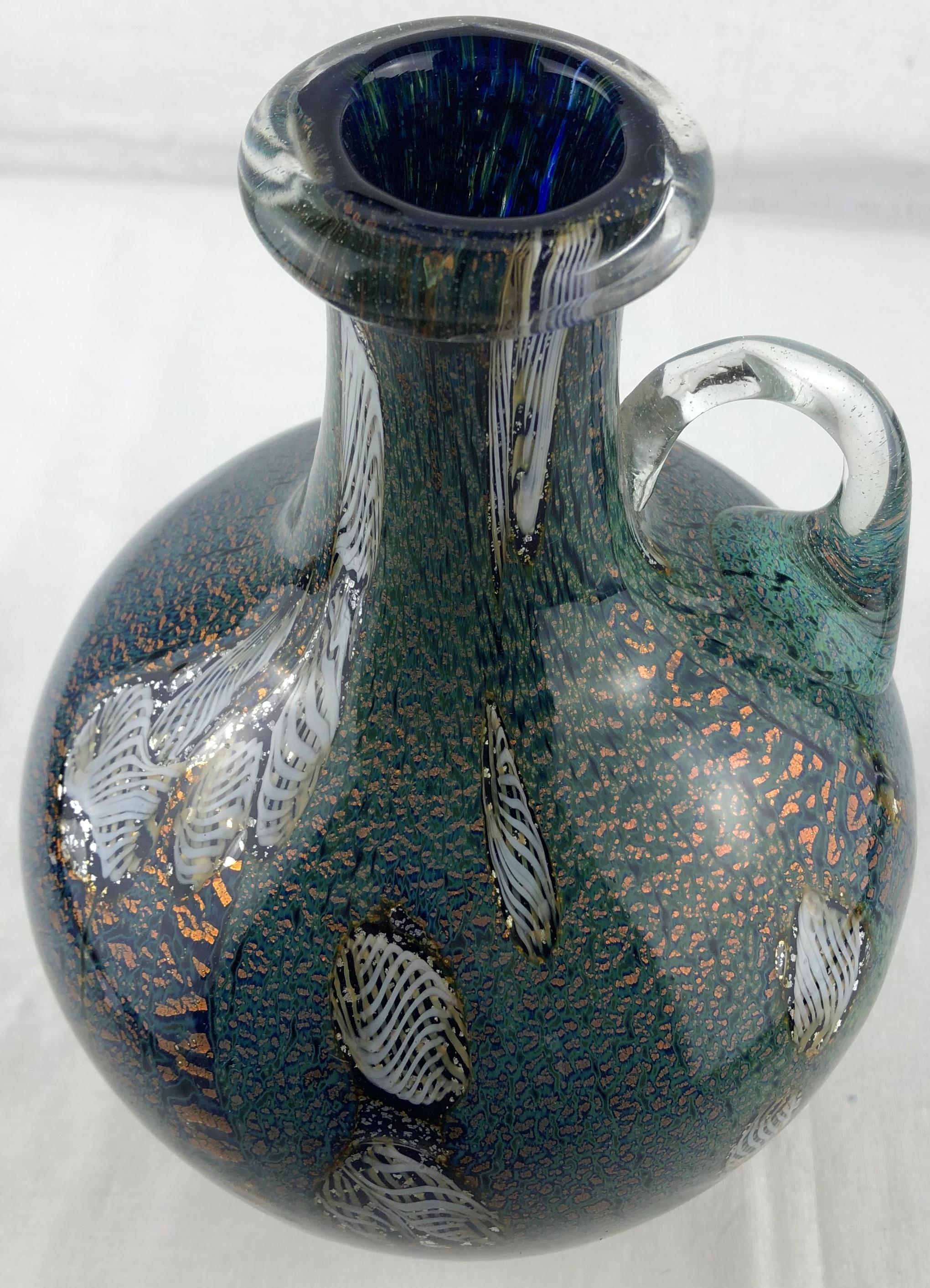 Mid-Century Modern Jean-Claude Novarro Style Large Art Glass Stem Vase by Michèle Luzoro For Sale