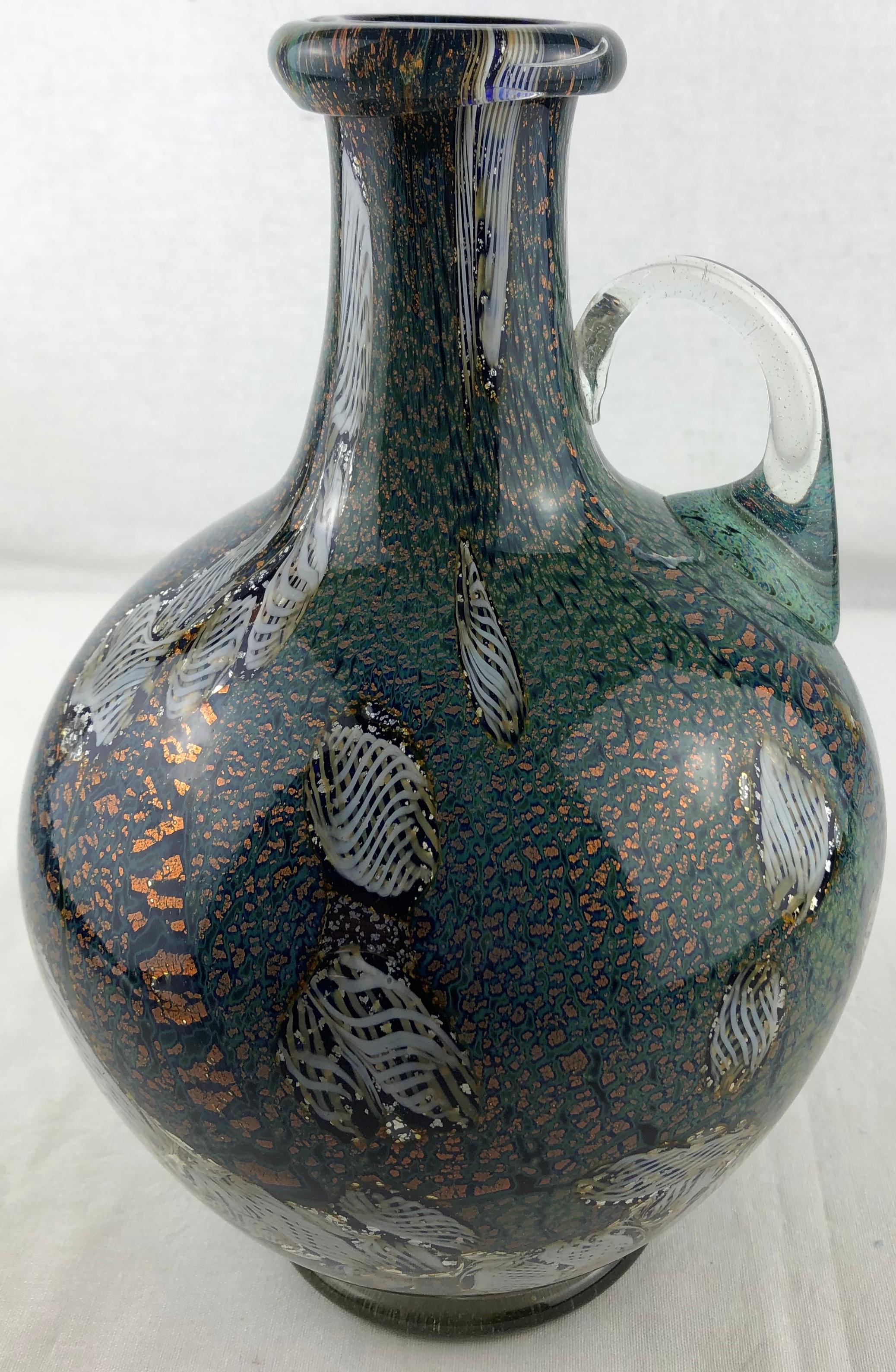 Jean-Claude Novarro Style Large Art Glass Stem Vase by Michèle Luzoro In Good Condition For Sale In Miami, FL