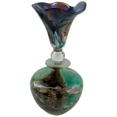 Retro Jean-Claude Novaro Style Hand Blown Art Glass Perfume Bottle by Michele Luzoro