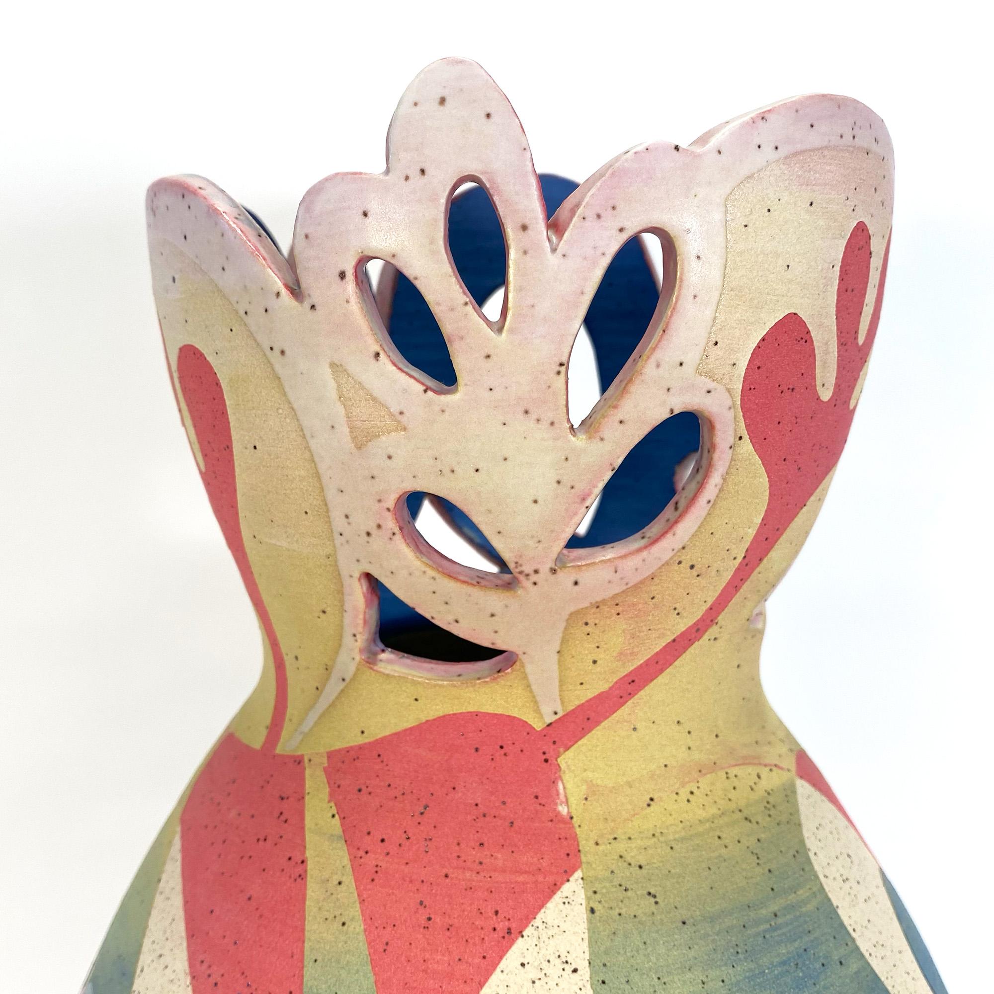 Seed Sprout, vase en céramique fantaisiste et vibrante en grès en vente 3