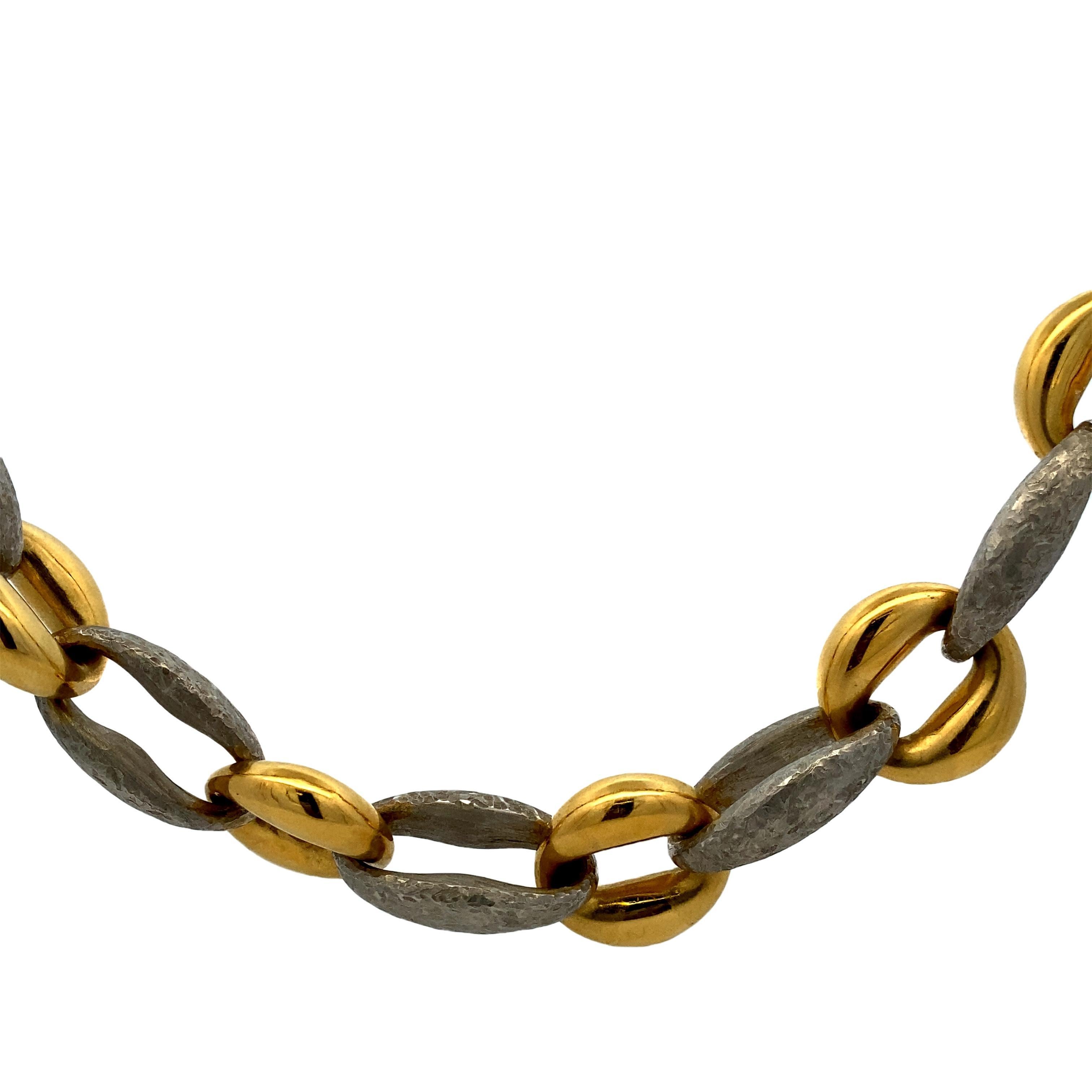 Modernista A. Michel, collana in oro 18kt bicolore in vendita