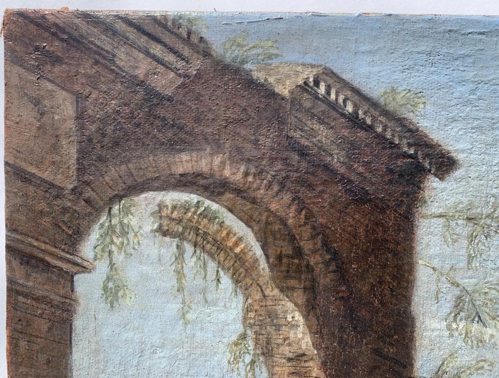 Follower Marieschi - 18th century Venetian landscape painting - Ruins figure  8