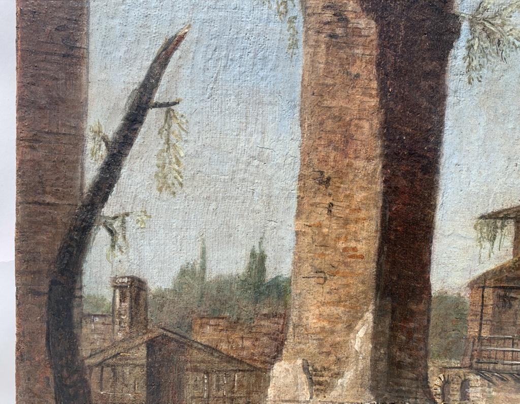 Follower Marieschi - 18th century Venetian landscape painting - Ruins figure  9
