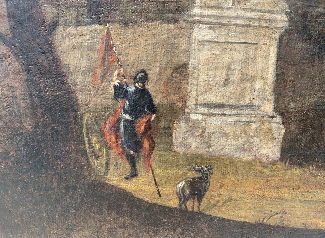 Follower Marieschi - 18th century Venetian landscape painting - Ruins figure  2