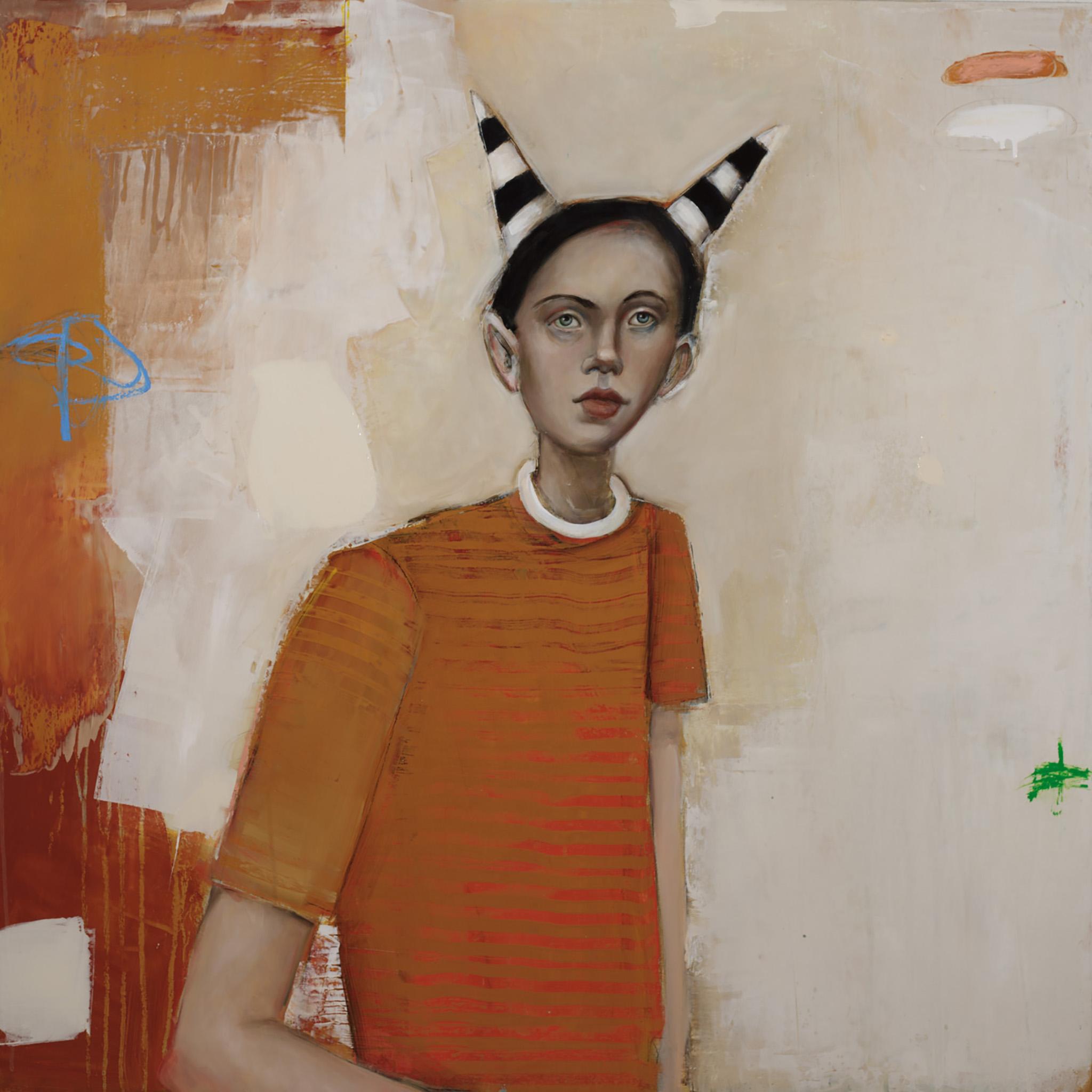 Portrait Painting Michele Mikesell - Arizona, Huile sur toile, maître mystérieux et fantaisiste du portrait pop art