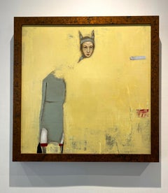 "Bastet", Oil on canvas, mysterious and whimsical pop art master - framed