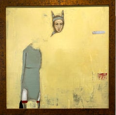 "Bastet", Oil on canvas, mysterious and whimsical pop art master - framed