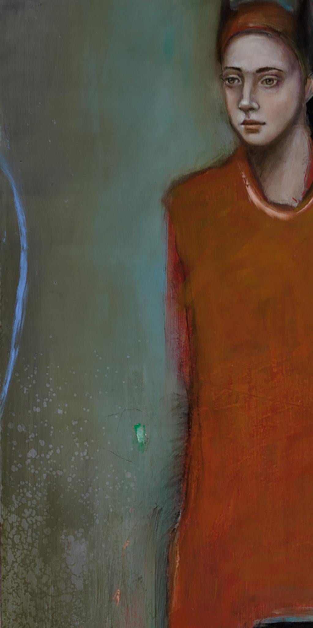 « Daughter of Ra » (Fille de Ra), huile sur toile, maître mystérieux et fantaisiste du portrait pop art - Painting de Michele Mikesell
