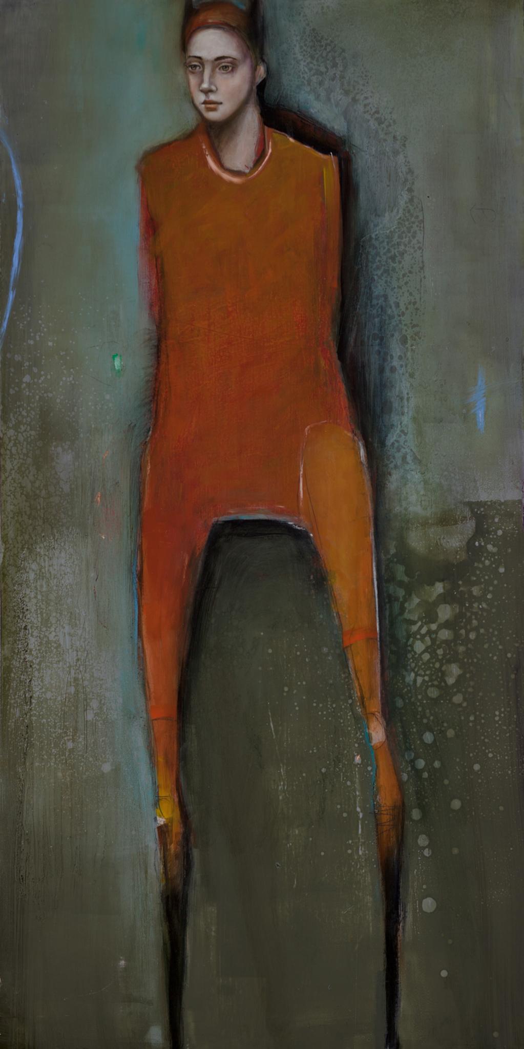Portrait Painting Michele Mikesell - « Daughter of Ra » (Fille de Ra), huile sur toile, maître mystérieux et fantaisiste du portrait pop art