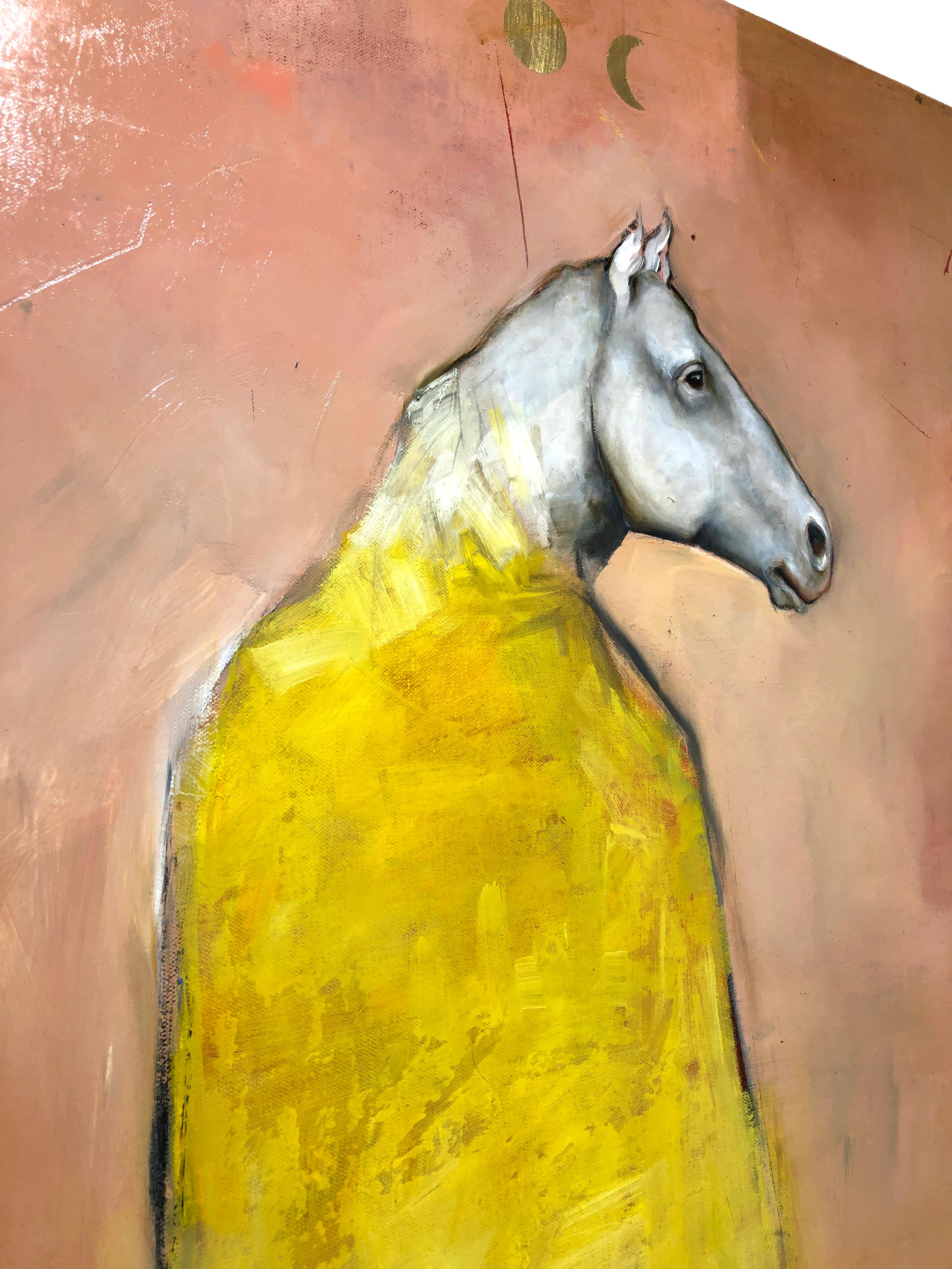 Eos -Mythical horse figure, Oil on canvas, pop contemporary whimsical painting 2