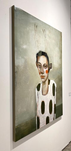 Fylgia, animal figurative portrait, mysterious and whimsical oil painting