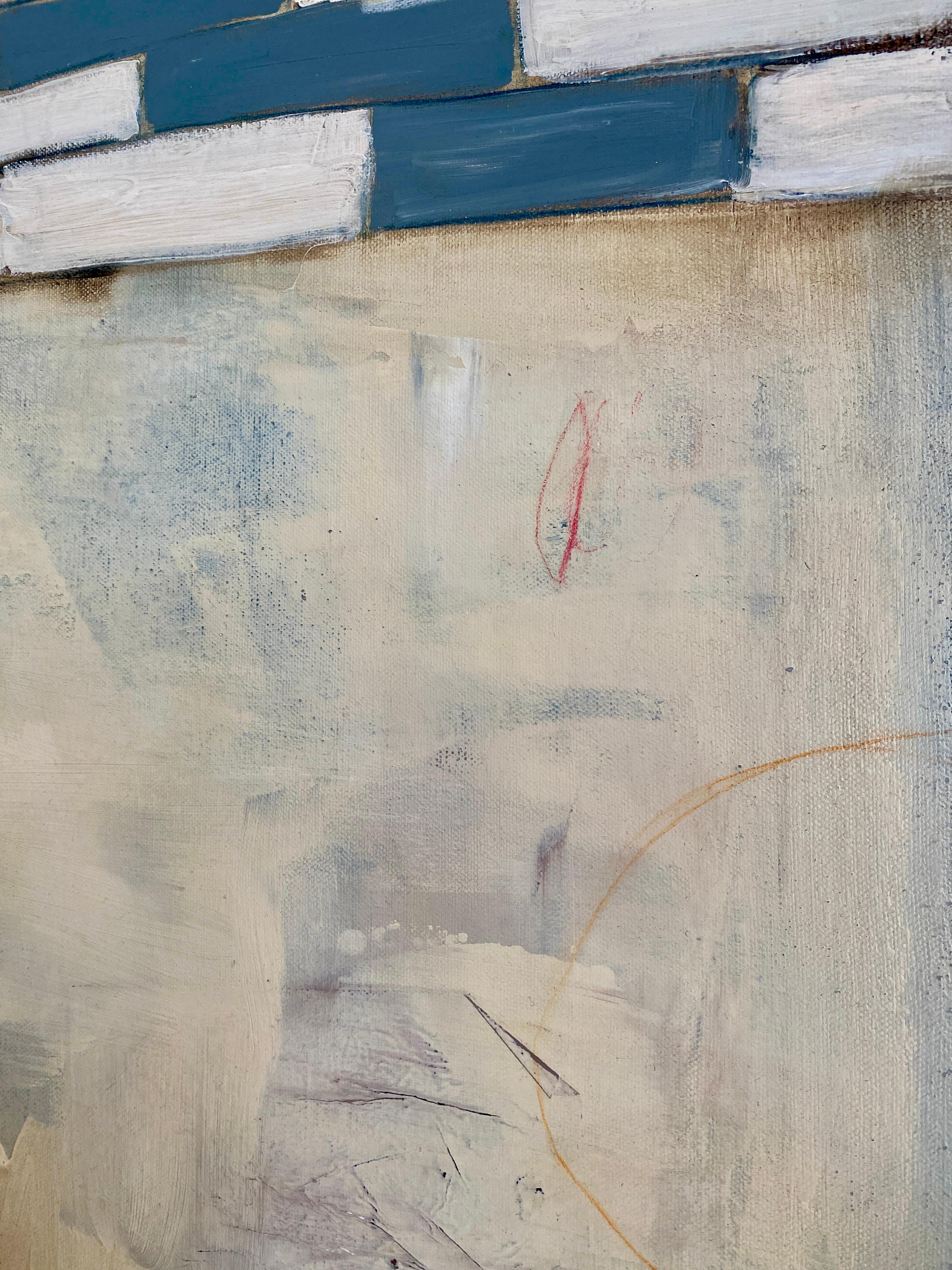 Hecate, surreal figurative abstract painting of woman with two heads and pattern For Sale 2