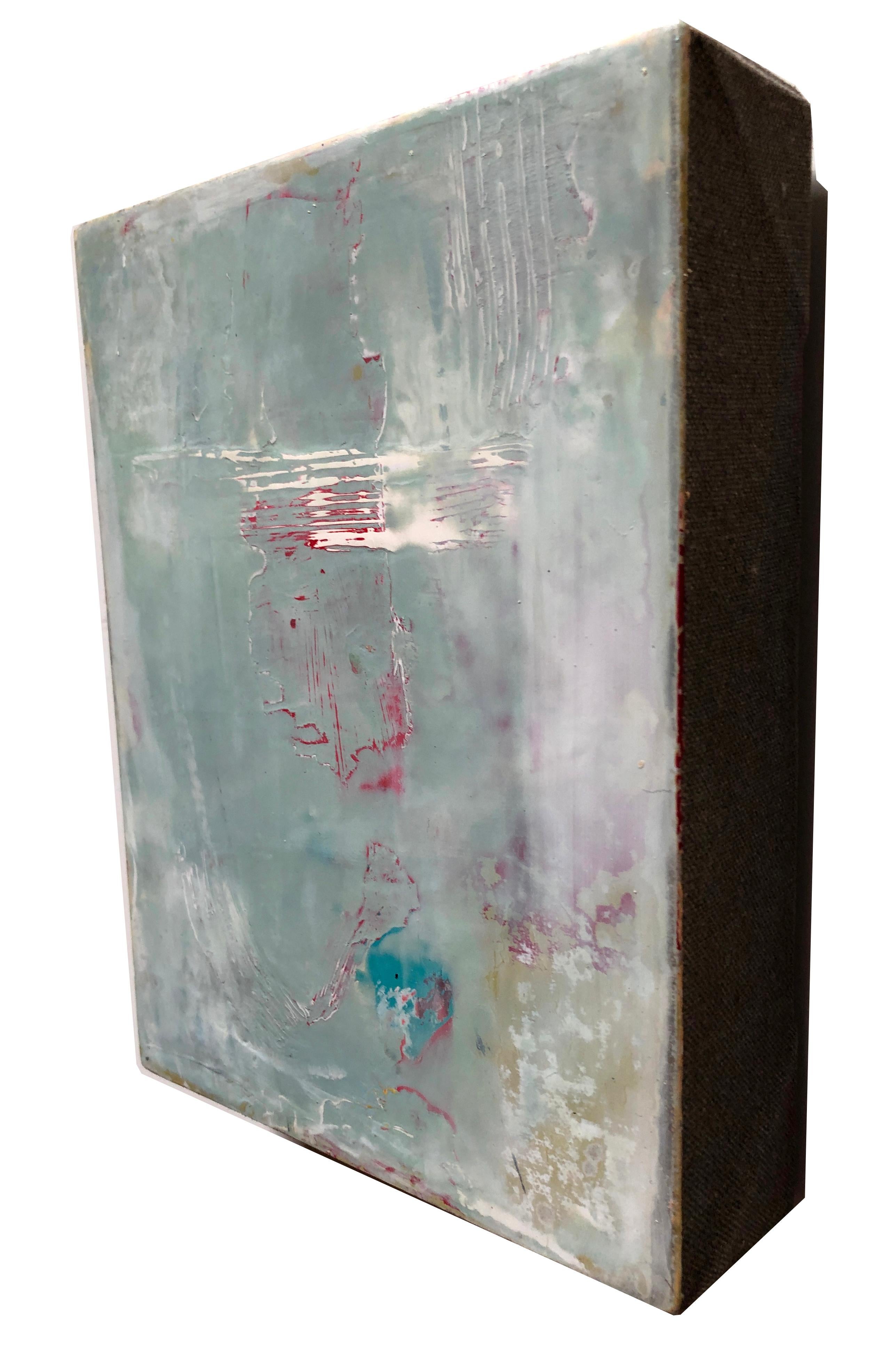 La glace, huile sur toile de Michele Mikesell, peinture abstraite colorée en vente 2
