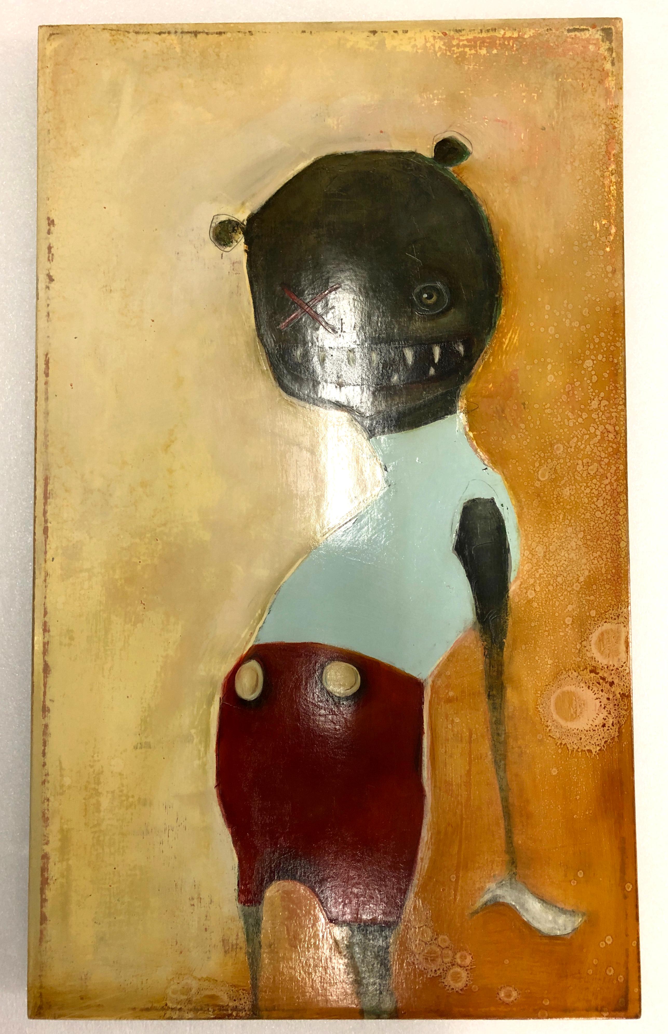 Jelly von Michele Mikesell, Öl auf Leinwand, figuratives, skurriles Pop-Gemälde im Angebot 1