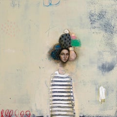 Juno, Oil on canvas, figurative pop art portrait master, pastel color palette