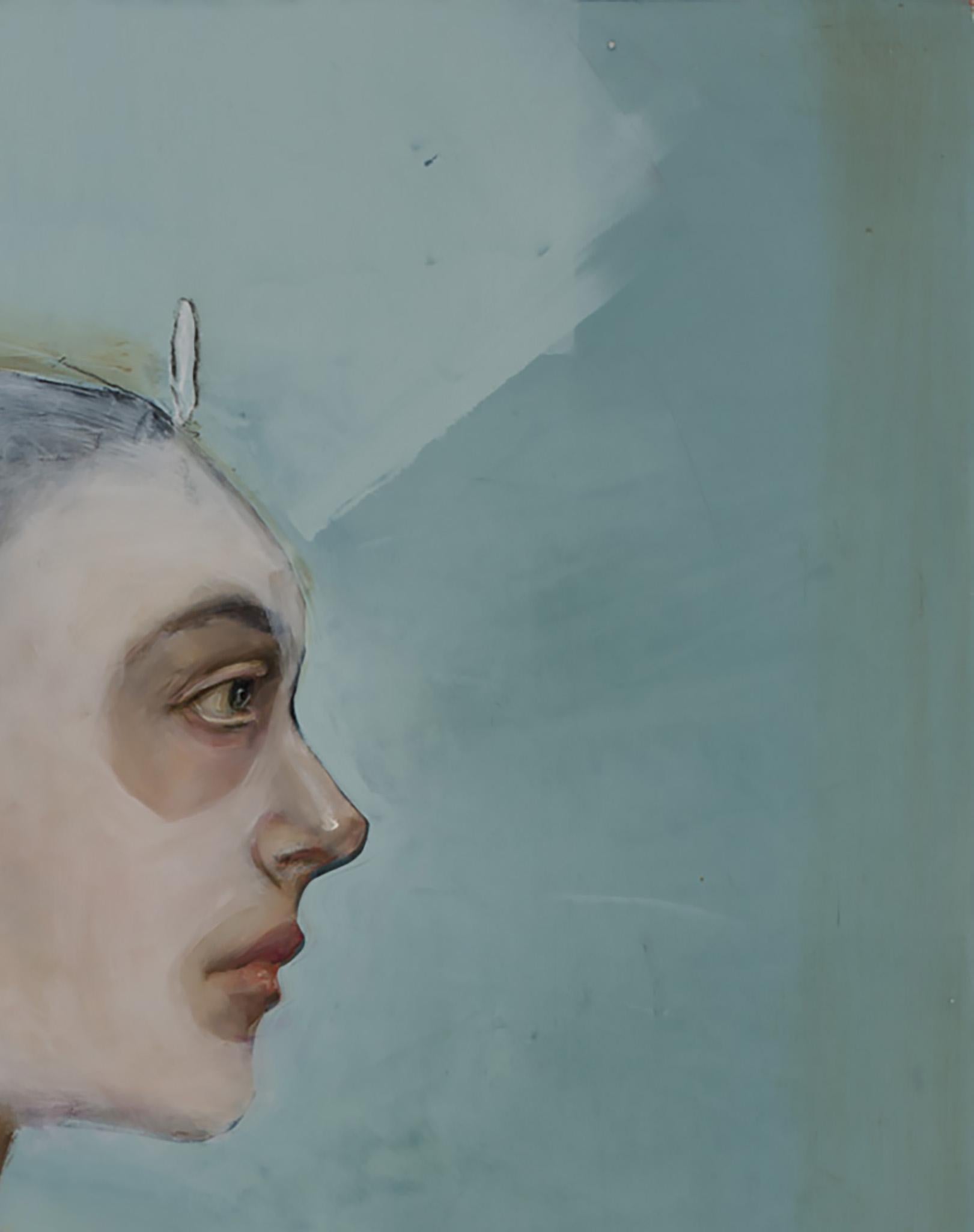 « La Mascara », huile sur toile, maître portraitiste mystérieux et fantaisiste du pop art - Painting de Michele Mikesell