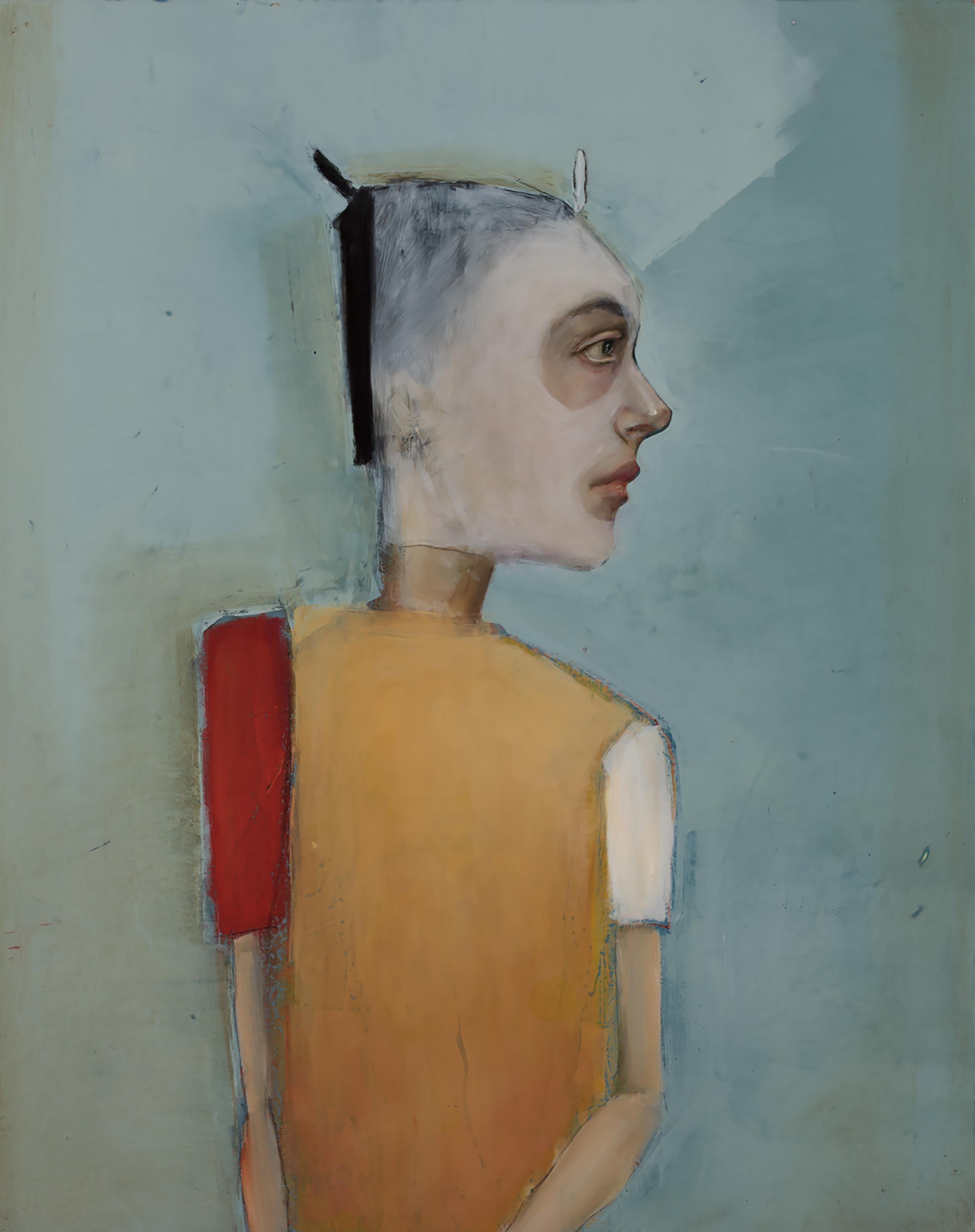 Figurative Painting Michele Mikesell - « La Mascara », huile sur toile, maître portraitiste mystérieux et fantaisiste du pop art