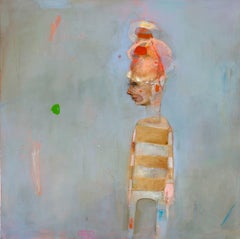 Loci, Oil on canvas, figurative pop art portrait master, pastel color palette