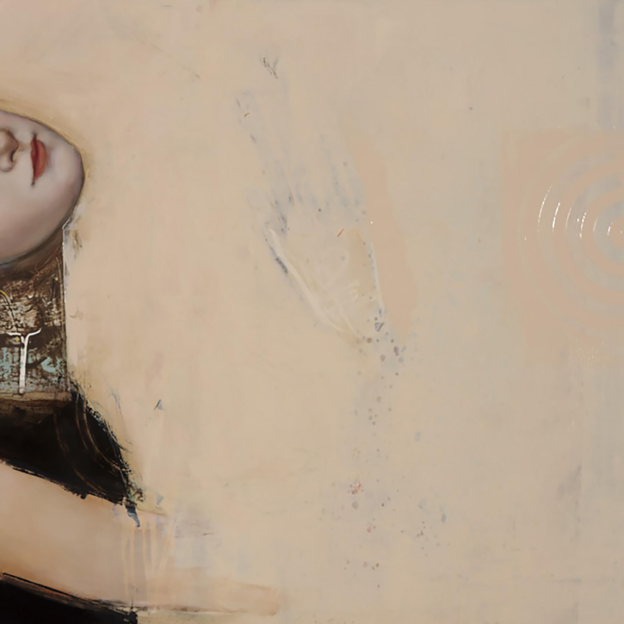 « Mis en scène », huile sur toile, maître mystérieux et fantaisiste du portrait pop art - Contemporain Painting par Michele Mikesell