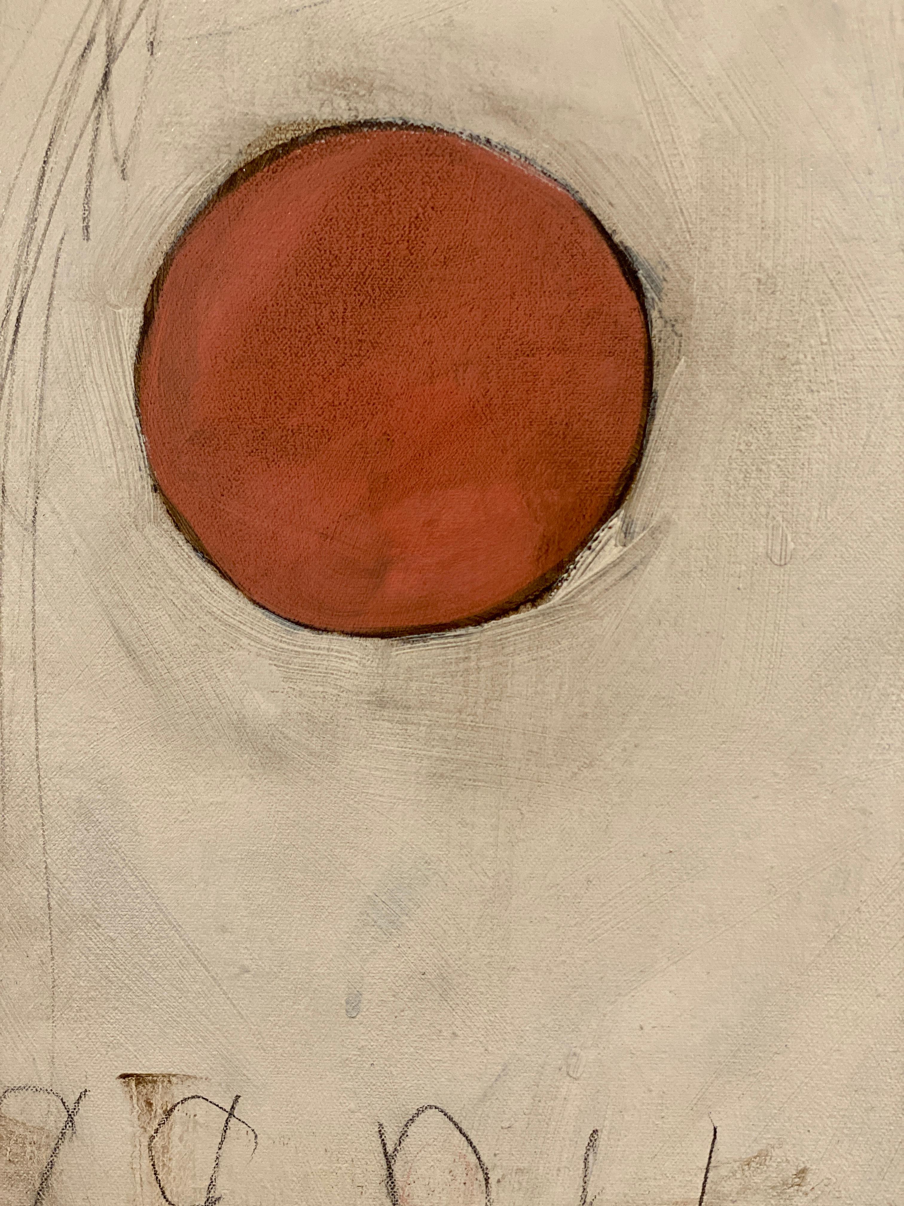 Moon Rabbit - Realist Animal Portrait of Hare with patterns and colored dots For Sale 2