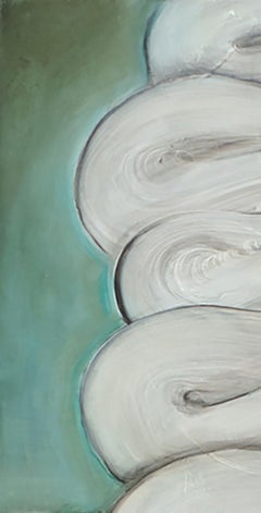 Sage, Oil on canvas, abstract figurative painting, yellow and orange