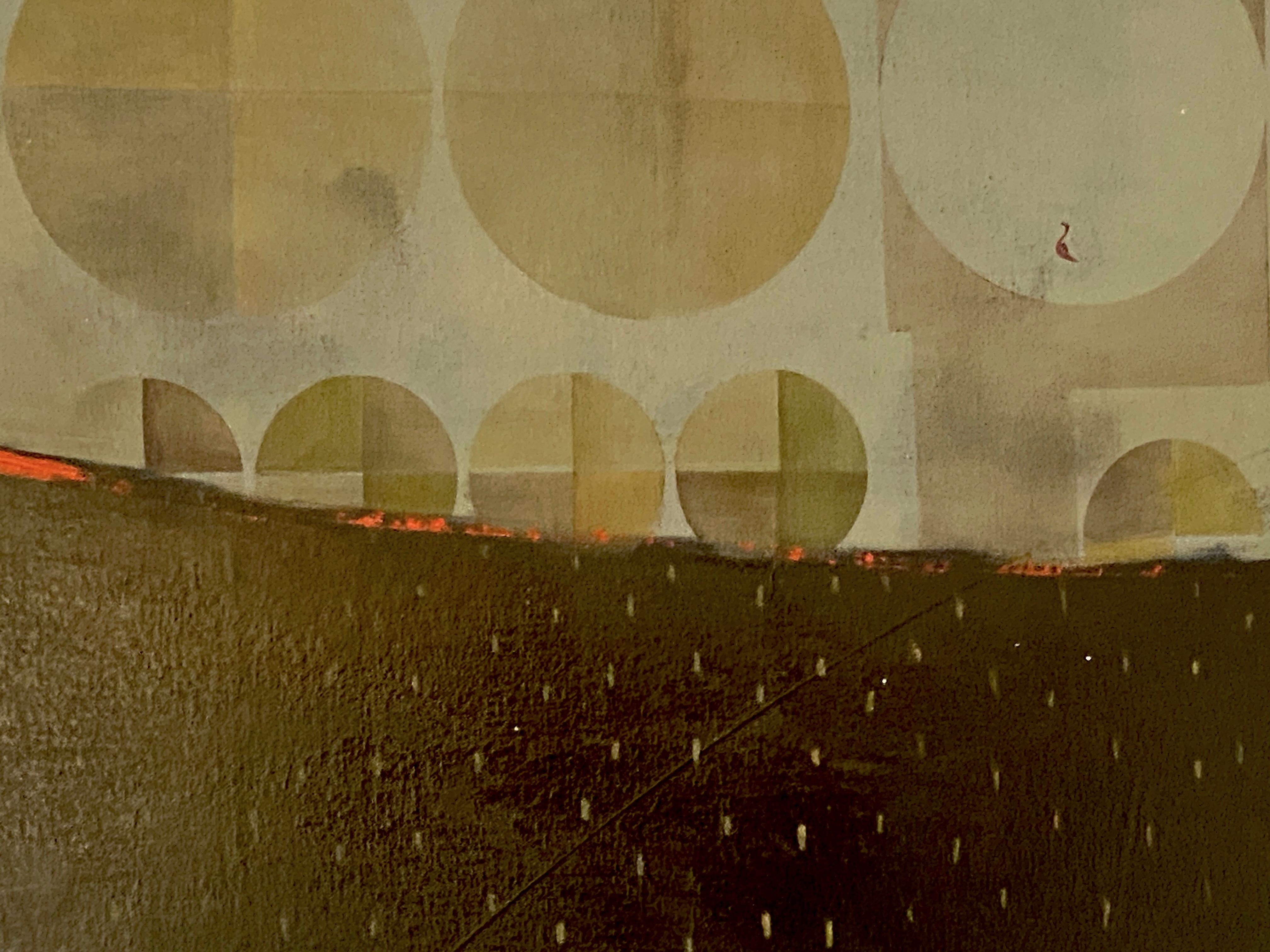 Standing Watch, the Jackal - Abstrait figuratif surréaliste d'un animal portant un costume en vente 4