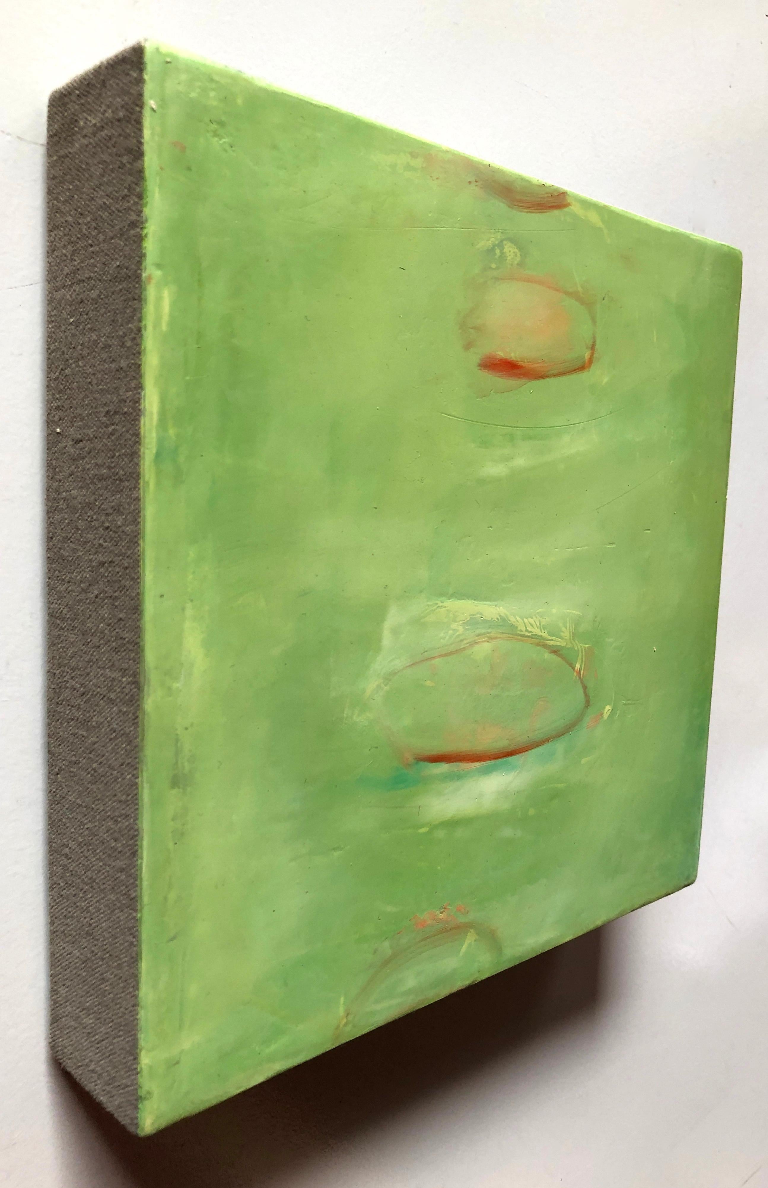 The Green, Michele Mikesell's Oil on canvas, abstract Green colorful painting 1