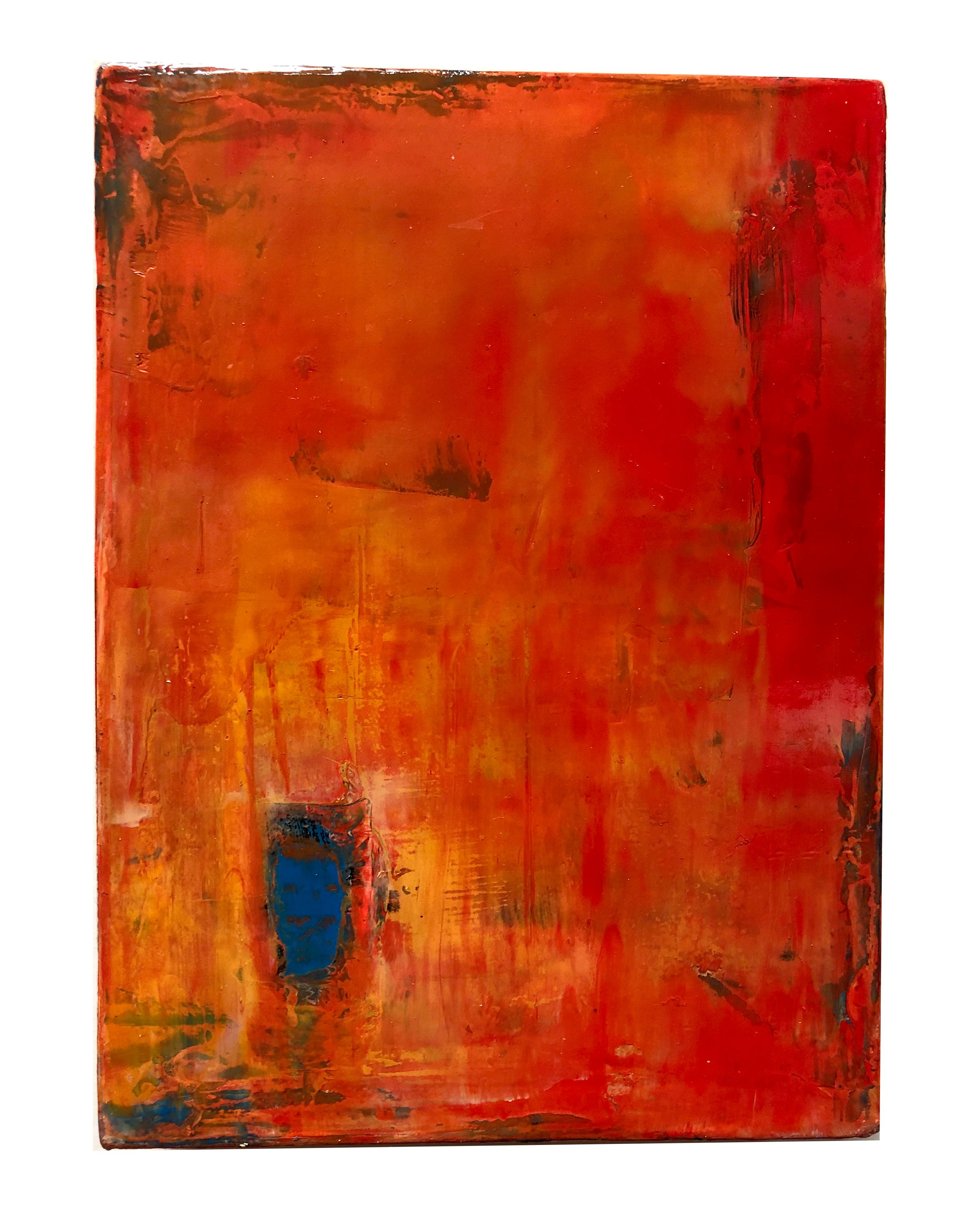 L'écorce d'arbre, huile sur toile de Michele Mikesell, peinture abstraite colorée en vente 1