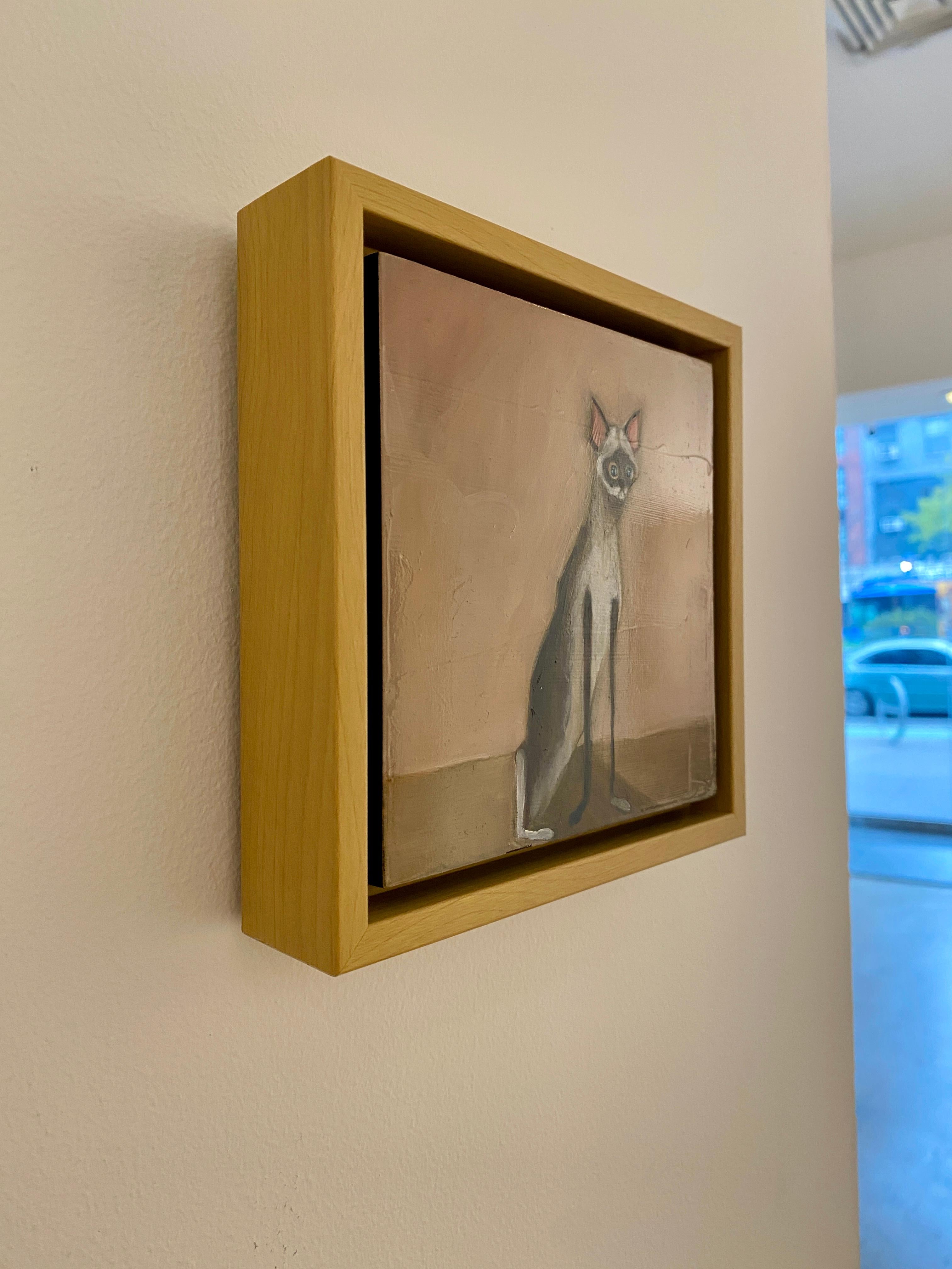 Tripod - Verspielte langbeinige Katze Gemälde, Zeitgenössische Figurative Kunst im Angebot 6