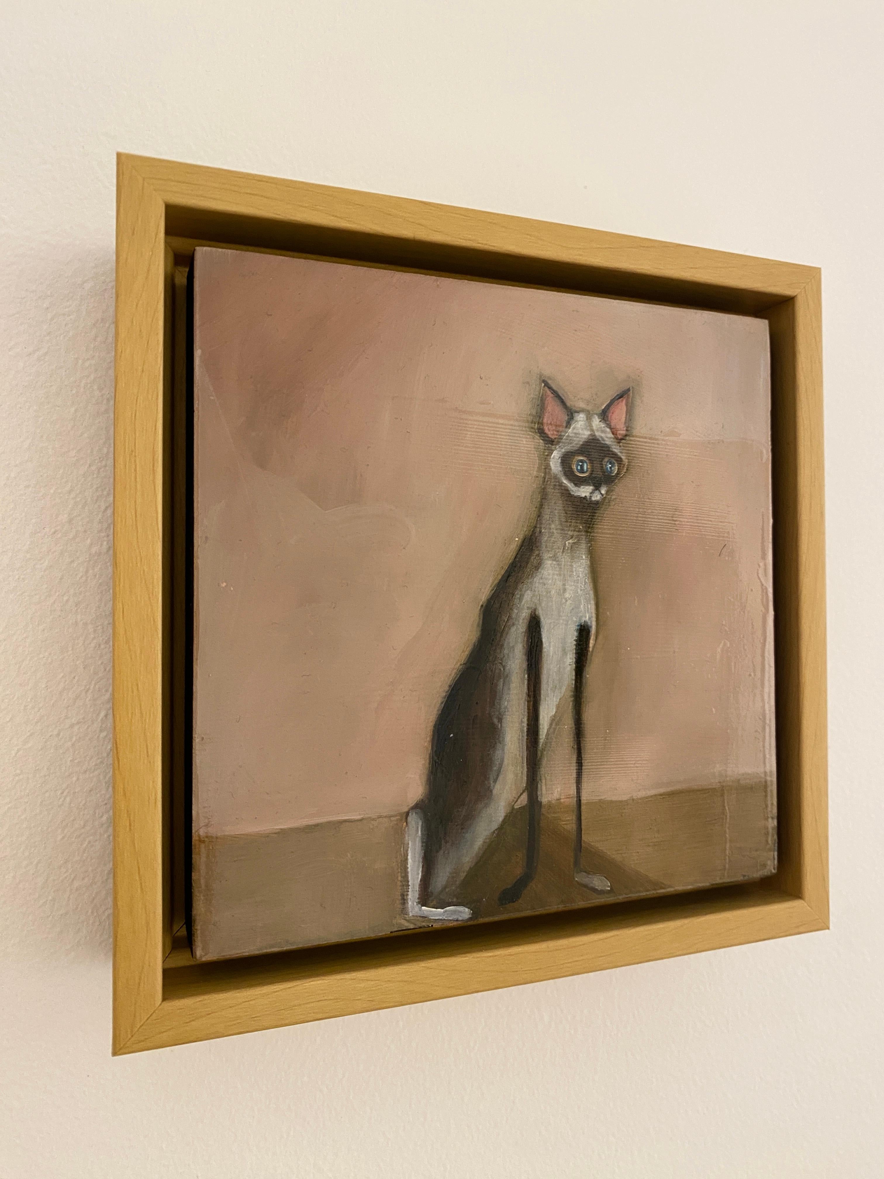 Tripod - Verspielte langbeinige Katze Gemälde, Zeitgenössische Figurative Kunst im Angebot 11