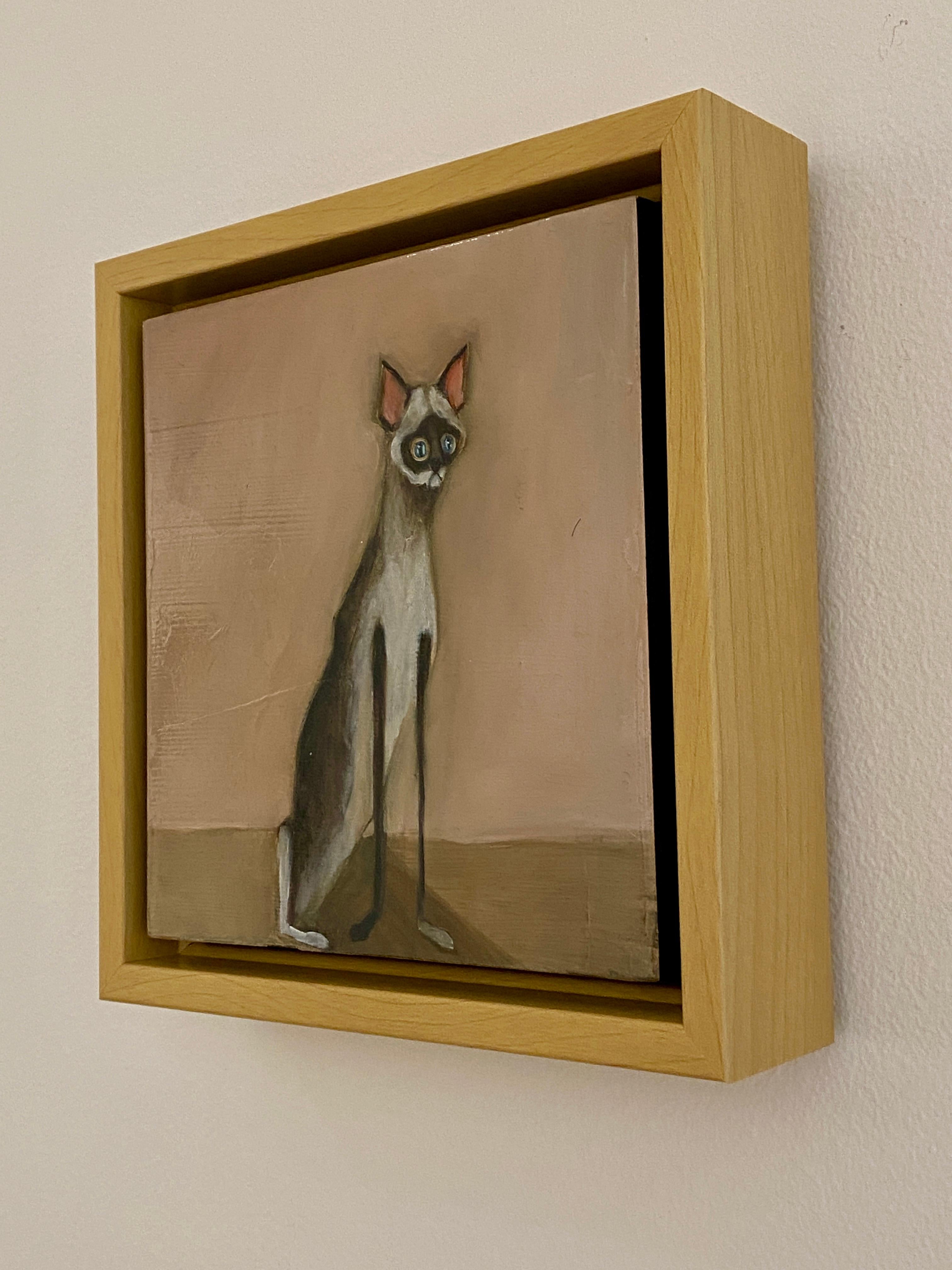 Tripod - Verspielte langbeinige Katze Gemälde, Zeitgenössische Figurative Kunst im Angebot 4