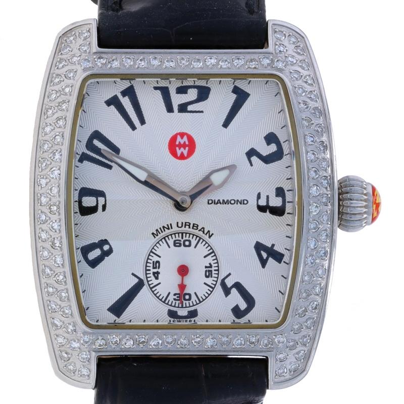 Retail Price: $1450

Brand: Michele
Model: Mini Urban
Model Number: 71-2701
Movement: Quartz
Number of Jewels: 6
Movement Maker: Swiss
Dial Color: Silver

Metal Content: Stainless Steel

Stone Information
Natural Diamonds
Carat(s): .65ctw
Cut: