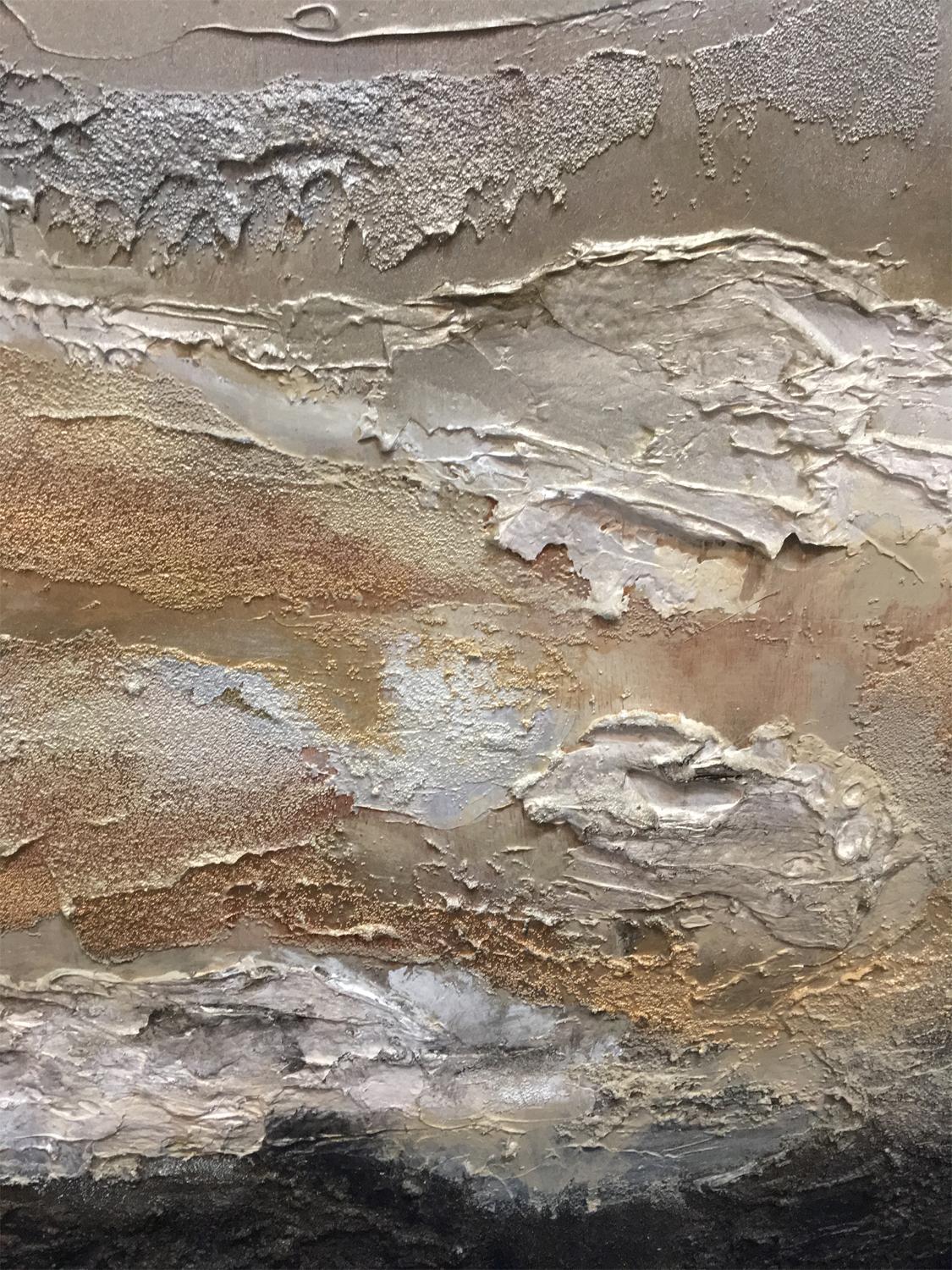<p>Artist Comments<br />Inspired by love of nature and a beach I had dreamed about on my birthday. This richly layered heavy-textured painting can be read as land, seascape, or whatever the viewer sees. Eco-friendly oil over organic marble Italian