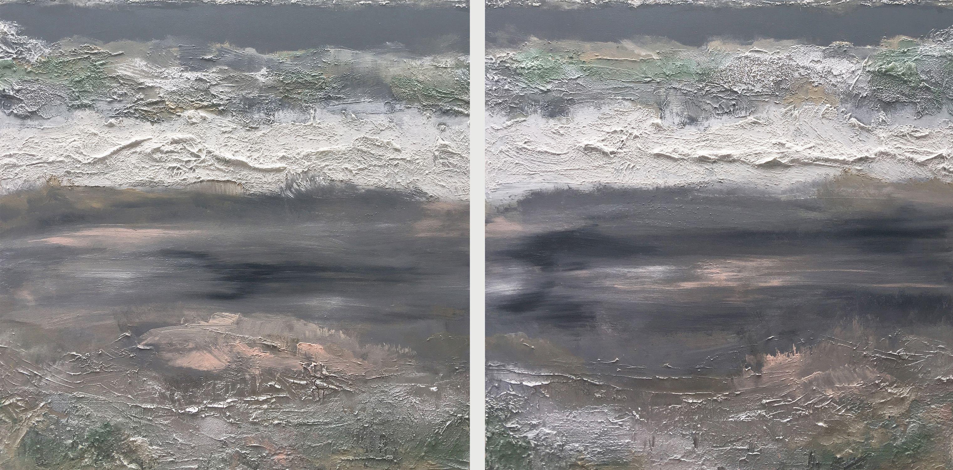 Michele Morata Abstract Painting - CAMINO {DIPTYCH}, Painting, Oil on Wood Panel