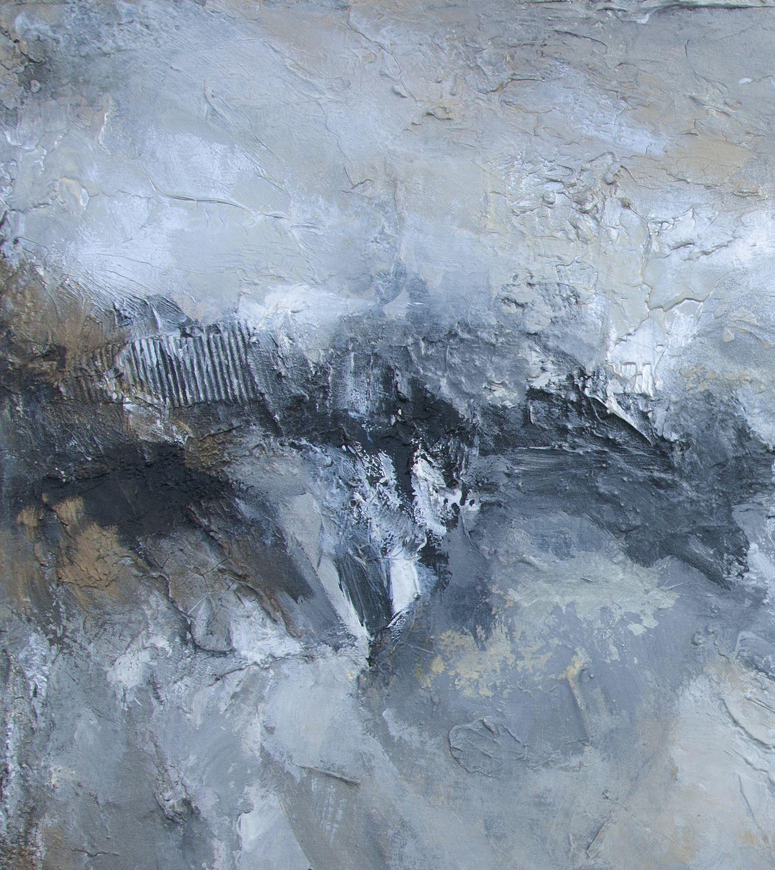 Duality III, Painting, Oil on Canvas - Gray Abstract Painting by Michele Morata