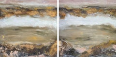 Used FLORECER {FLOURISH} SET OF 2 ~ DIPTYCH, Painting, Oil on Wood Panel